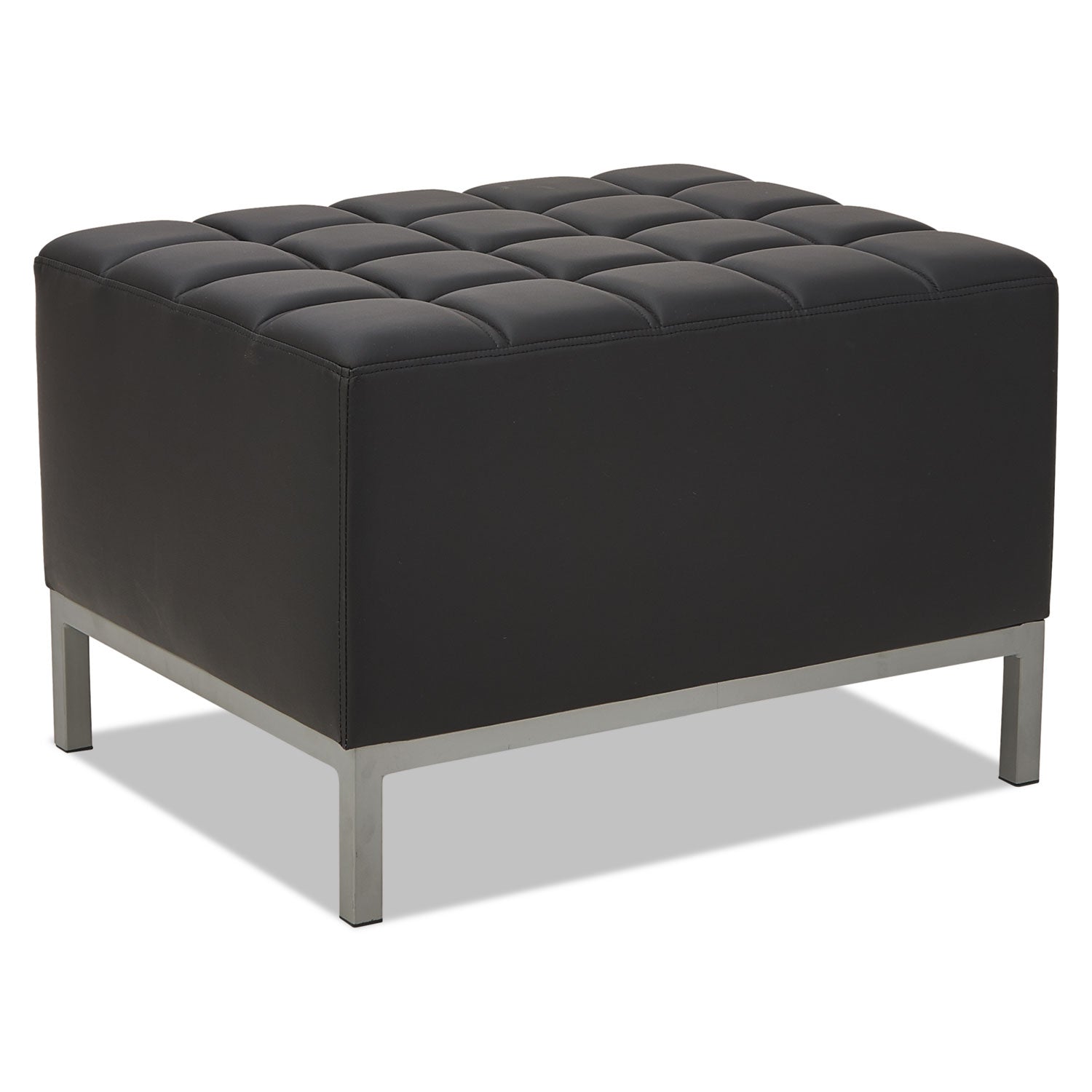 Alera QUB Series Ottoman - 26.38 x 21.5 x 17.5 Inches, Black Storage Footrest Stool for Living Room, Office & Bedroom