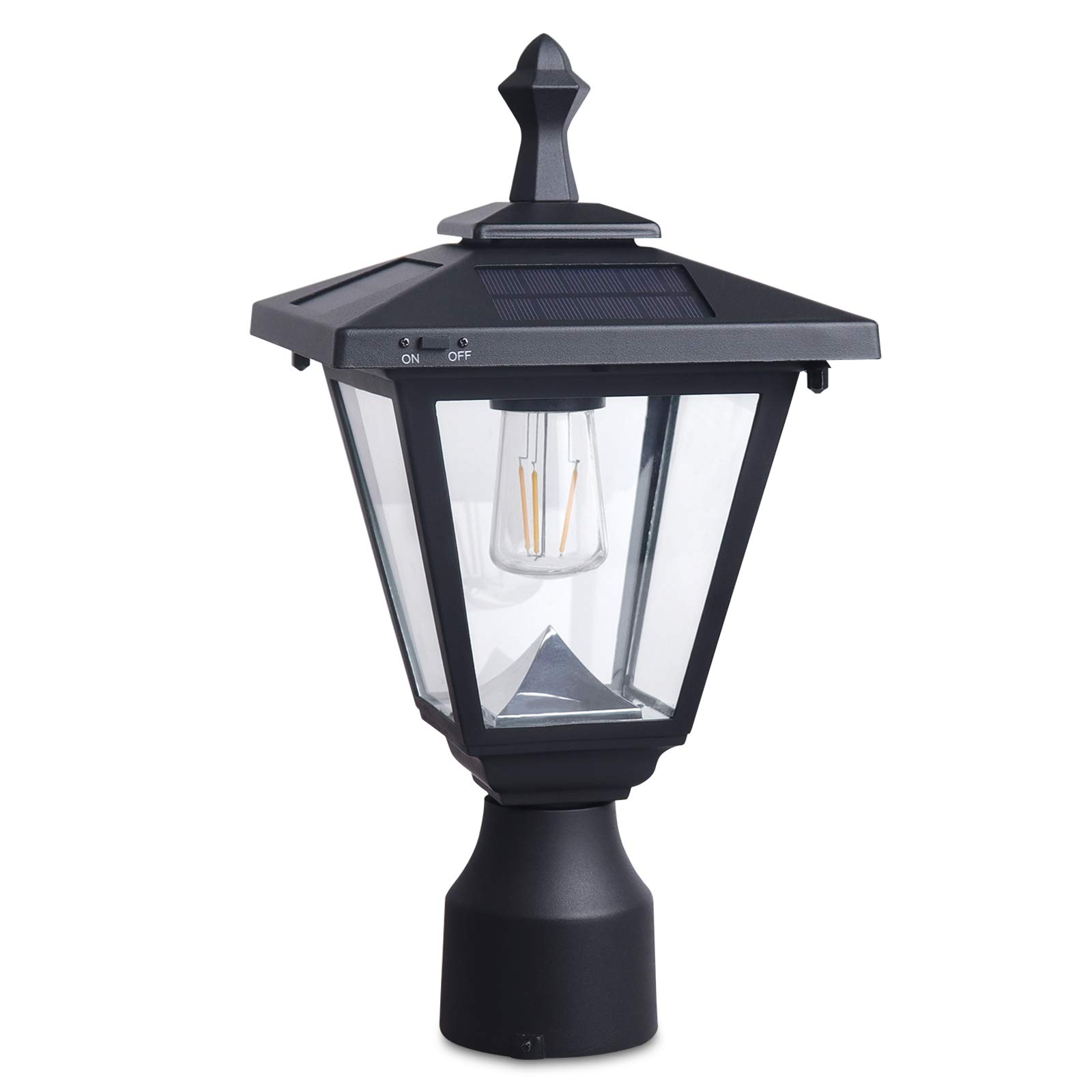 KMC LIGHTING ST4330Q-AA 100 LUMENS Solar Post Lamp - Weatherproof Cast Aluminum Outdoor Solar Light for Garden, Yard, Pathway, and Landscape Lighting | Perfect for Driveways, Patios, and Walkways