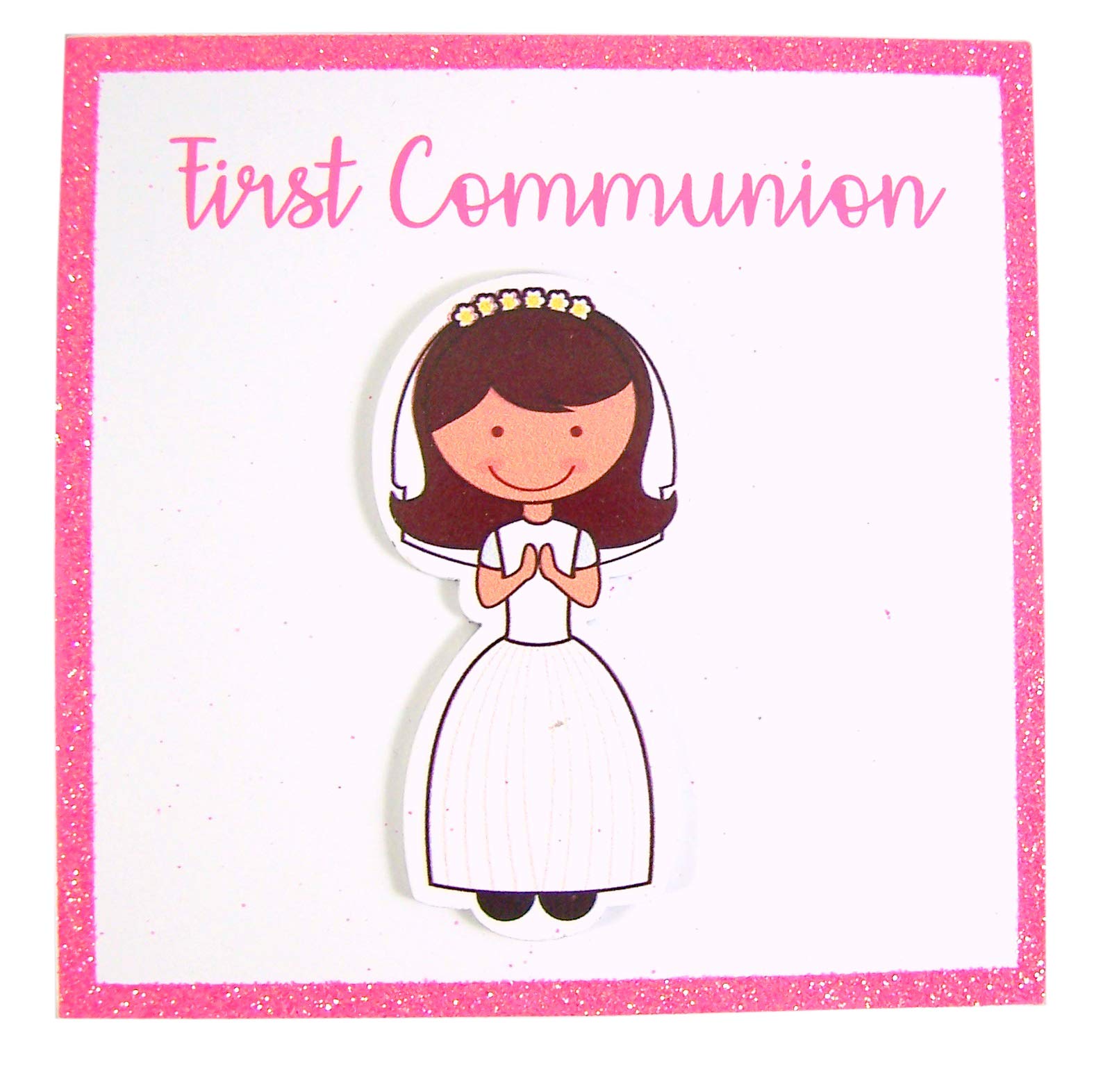 First Communion Keepsake Box - Pink Rosary Storage Box for Girls, 5.5 Inch - Perfect for Religious Gifts, Jewelry Organizer & Baptism Decorations