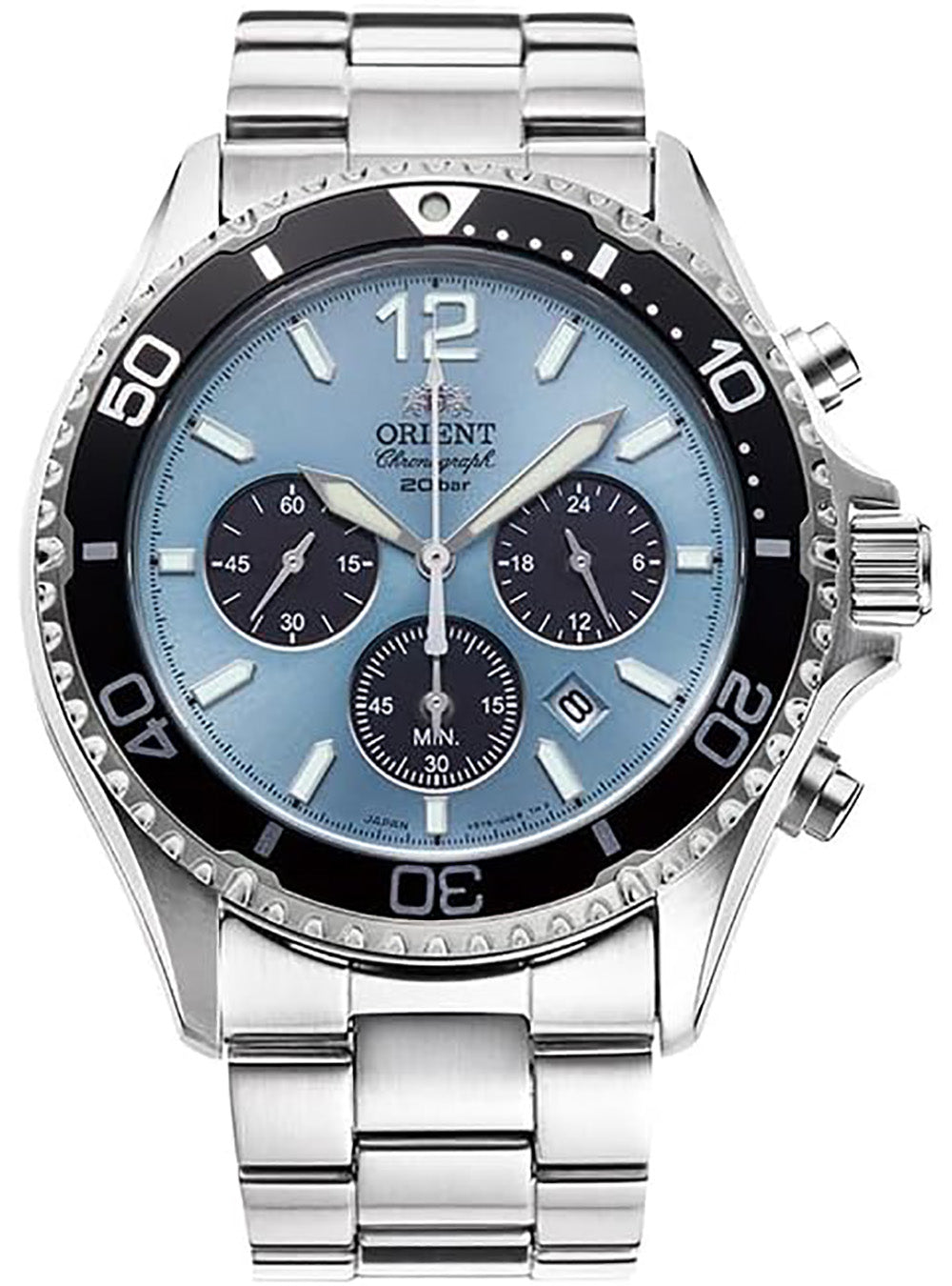 Orient Mako Chronograph Solar-Powered Sports Watch RN TX0206L - Made in Japan JDM - Durable Dive Watch for Swimming, Snorkeling & Outdoor Adventures