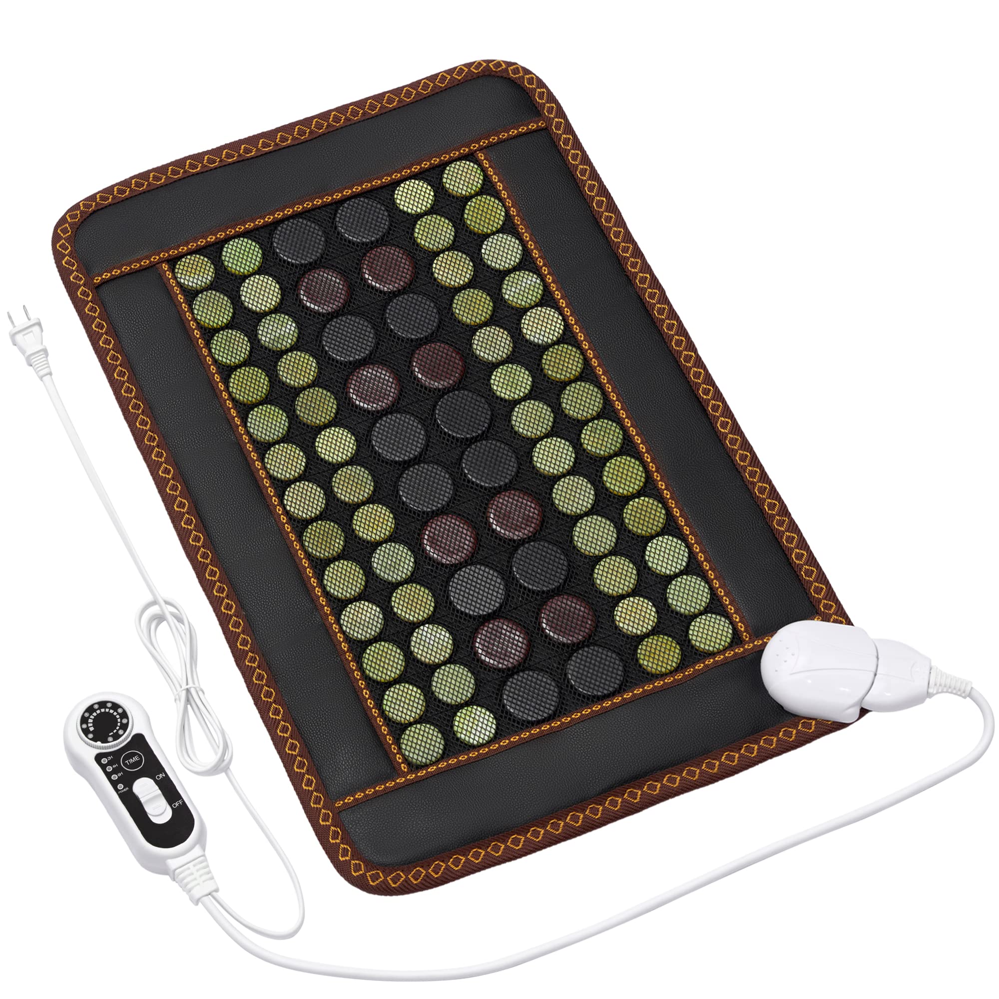 Far Infrared Heating Pad with Natural Jade & Tourmaline - Electric Heat Therapy for Back, Neck, Shoulders & Abdomen Pain Relief - Auto Shut Off - Perfect Christmas Gift for Women & Men - Ideal for Home, Office & Travel Use