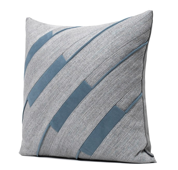 Modern Grey Blue Decorative Throw Pillows for Sofa & Couch - Soft Geometric Accent Pillows for Living Room, Bedroom Decor - Perfect for Home Styling and Comfort