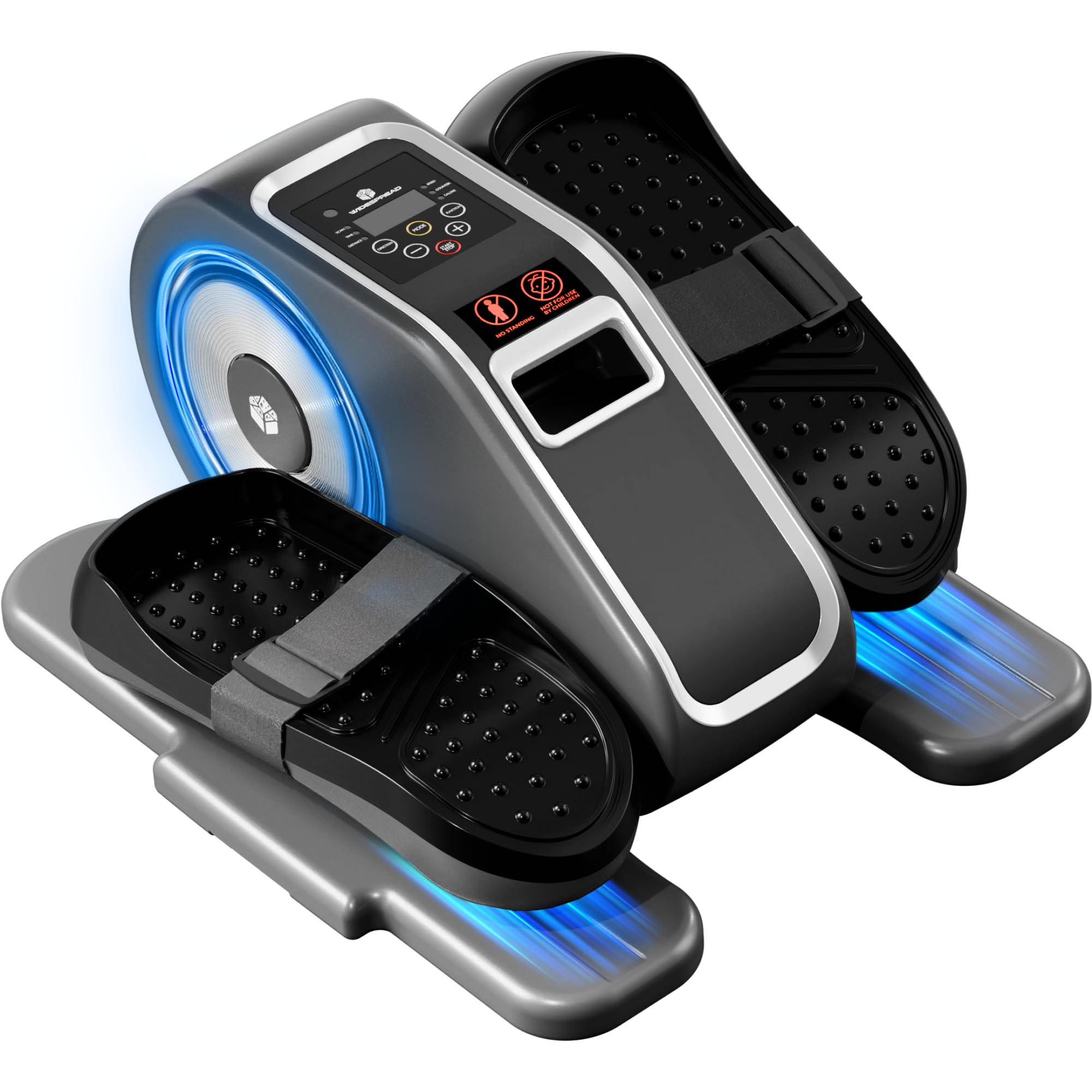 Under Desk Elliptical Machine - Electric Seated Leg Exerciser with Remote, 12 Speed Levels, Forward/Reverse Motion, Manual & Auto Modes for Home & Office - Compact Mini Elliptical Trainer for Workout While Sitting at Desk or Watching TV