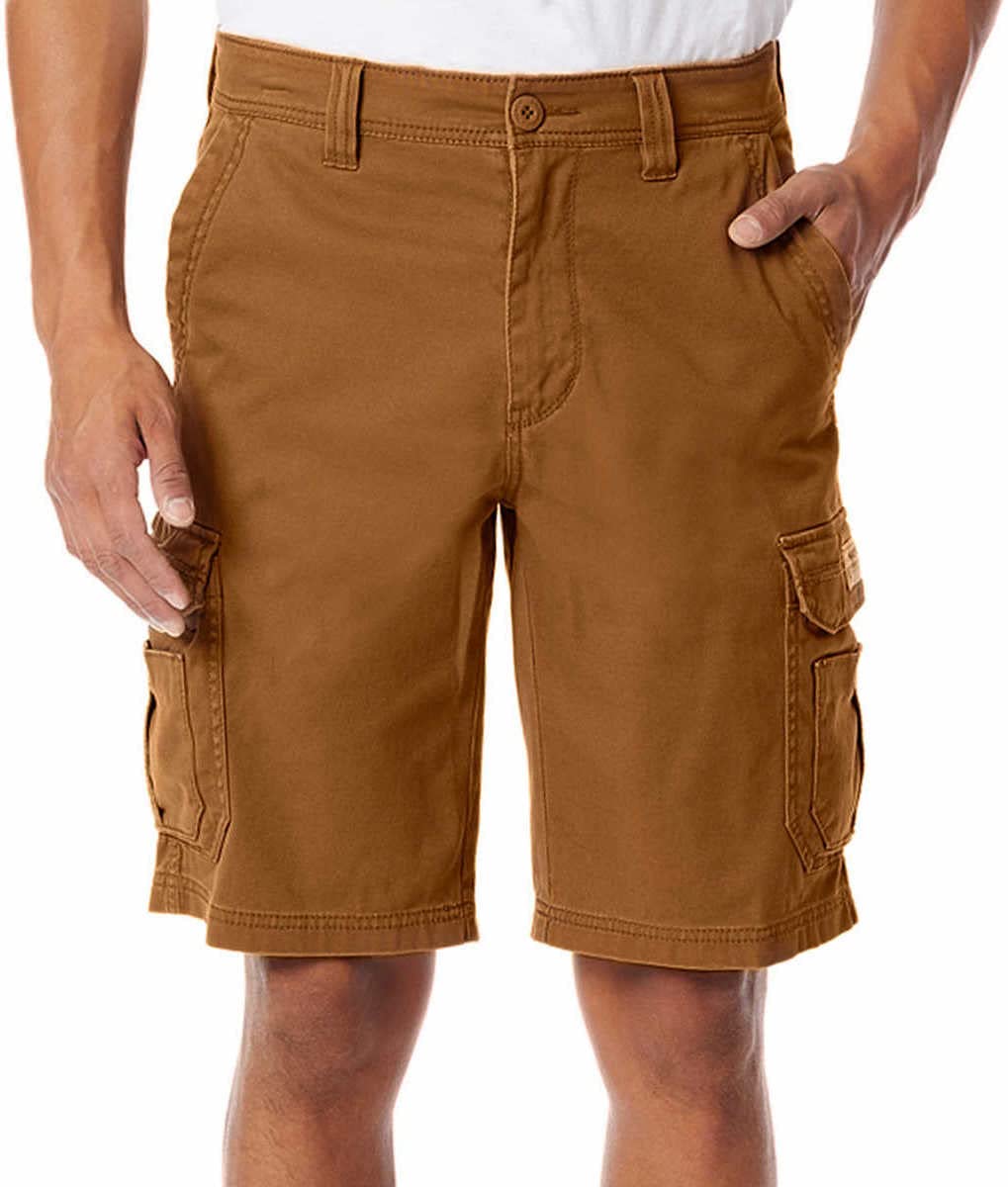 UNIONBAY Men's Midweight Flex Waist Cargo Shorts - Comfortable Stretch Outdoor Pants for Hiking, Camping & Casual Wear (Chestnut Brown, Size 42)