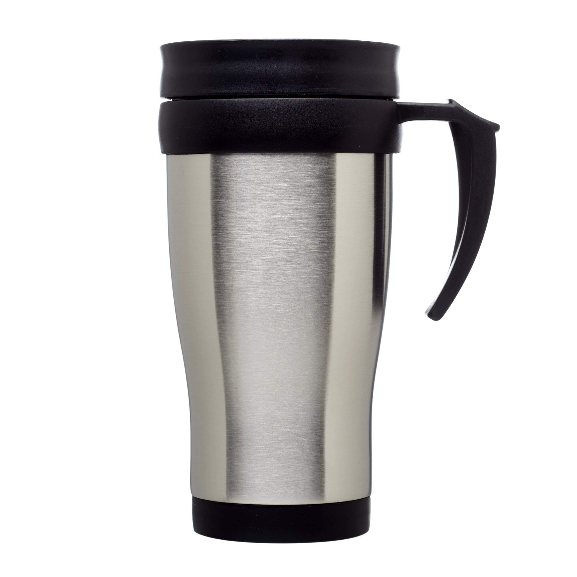 Premium 14 oz Stainless Steel Travel Mugs with Handle - Set of 10 Bulk Pack - Insulated Hot & Cold Beverage Containers for Coffee, Tea, Soda - Ideal for Office, Camping, Travel & Gifts - Silver