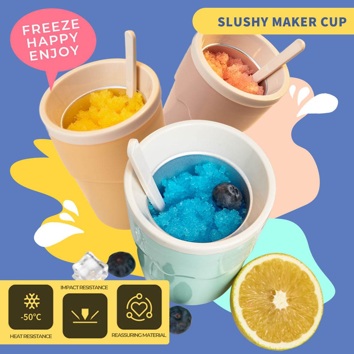 Best Instant Slushy Maker Cup - Quick & Easy Homemade Frozen Drinks Machine for Kids & Adults - Perfect for Summer Parties, BBQs, and Poolside Treats