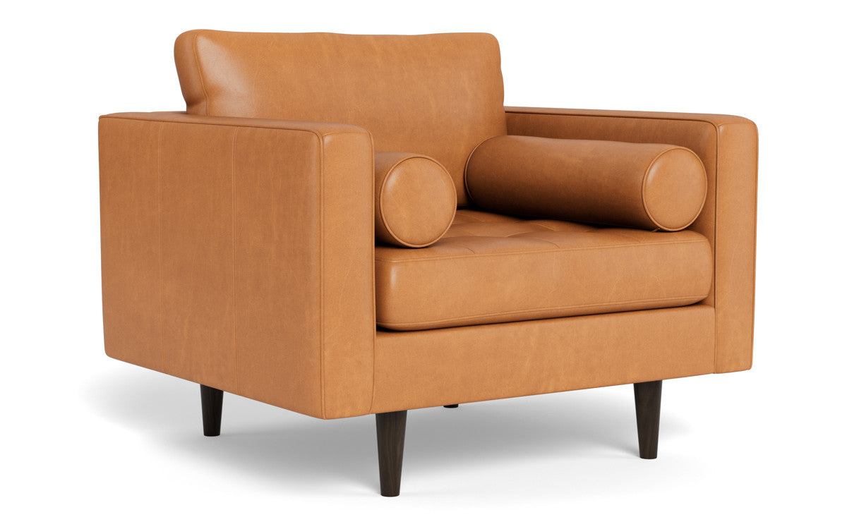 Premium Ladybird 42 Genuine Leather Armchair - Modern Living Room Accent Chair for Home Office & Lounge Decor