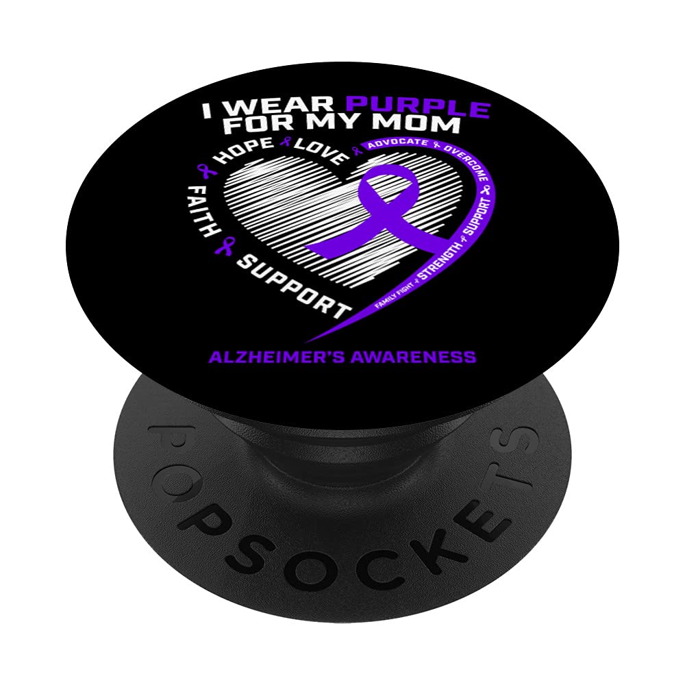 Alzheimer's Awareness Purple PopSockets - Swappable PopGrip for Phone & Tablet - Thoughtful Gift for Men, Women & Caregivers - Show Support for Dementia Patients & Alzheimer's Research