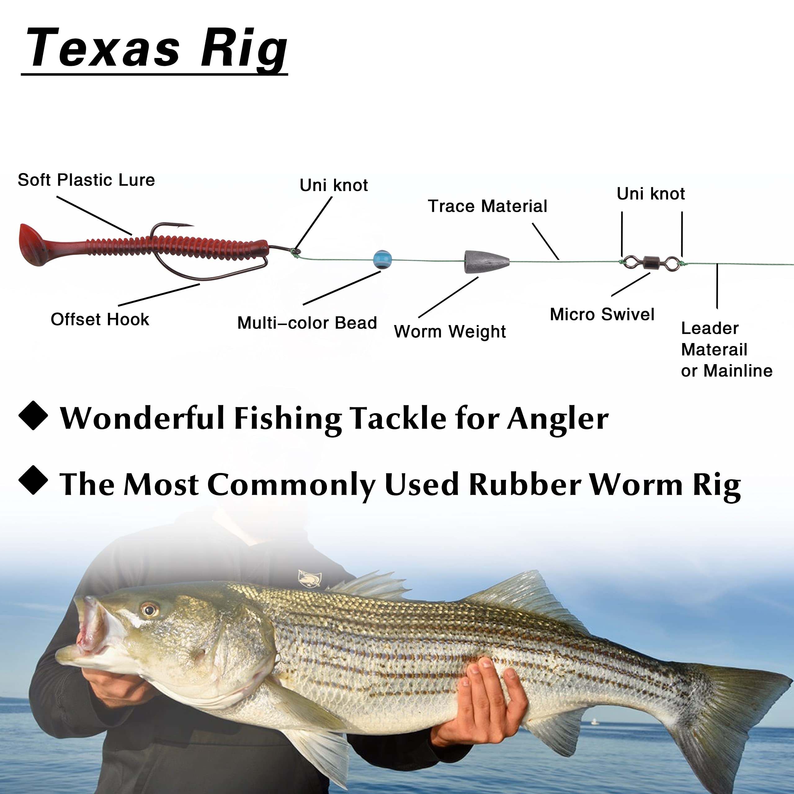 **80/182pcs Texas & Carolina Bass Fishing Rig Kit with Worm Sinkers, Weights, Barrel Swivels, Beads & Offset Hooks – Ultimate Tackle Set for Freshwater & Saltwater Fishing**    *(Use Cases: Perfect for bass fishing, catfish angling, and inshore saltwater fishing. Ideal for beginners and pros targeting largemouth, smallmouth, and striped bass.)*