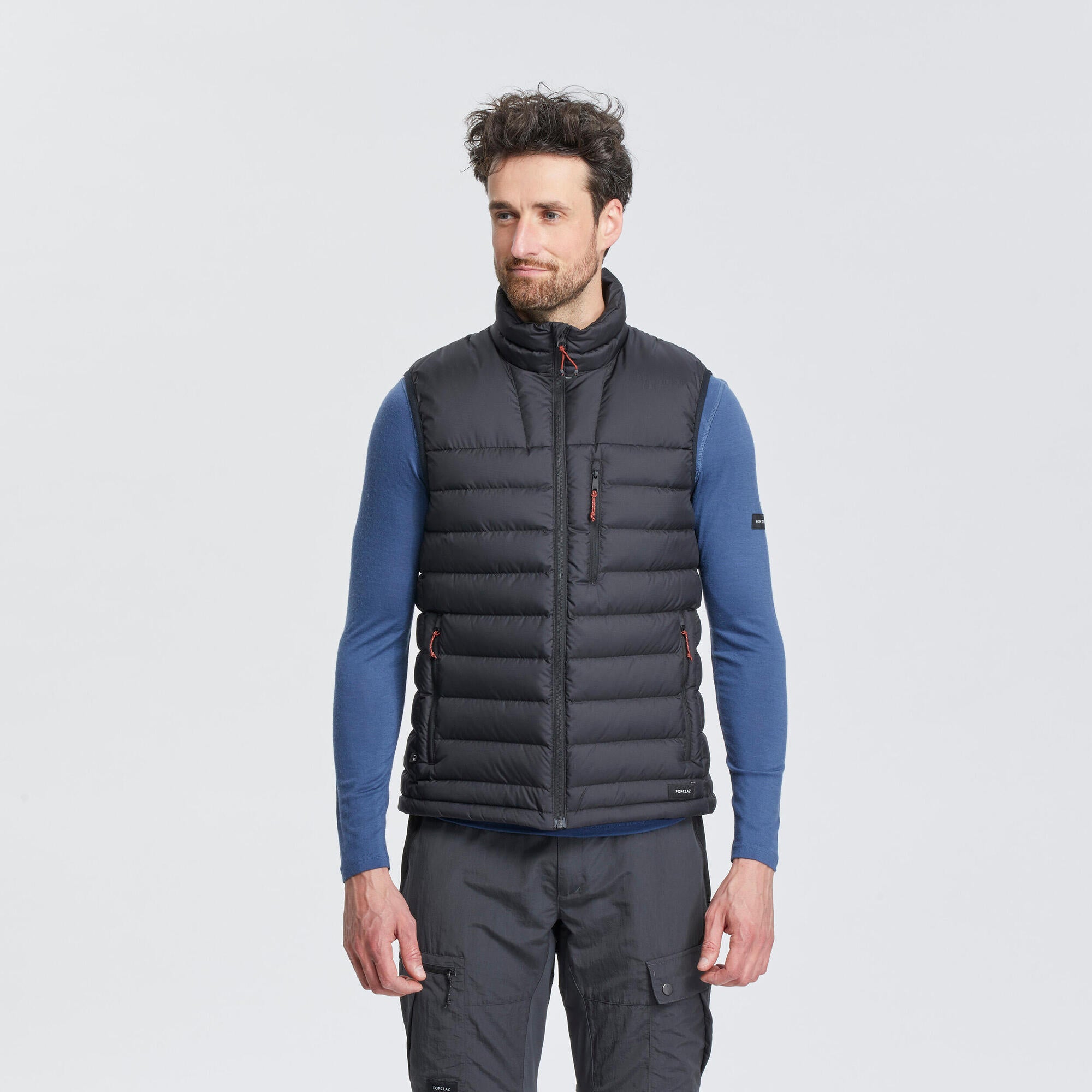 Forclaz Men's MT500 Down Puffer Vest - Lightweight Warm Winter Jacket for Outdoor Hiking & Camping