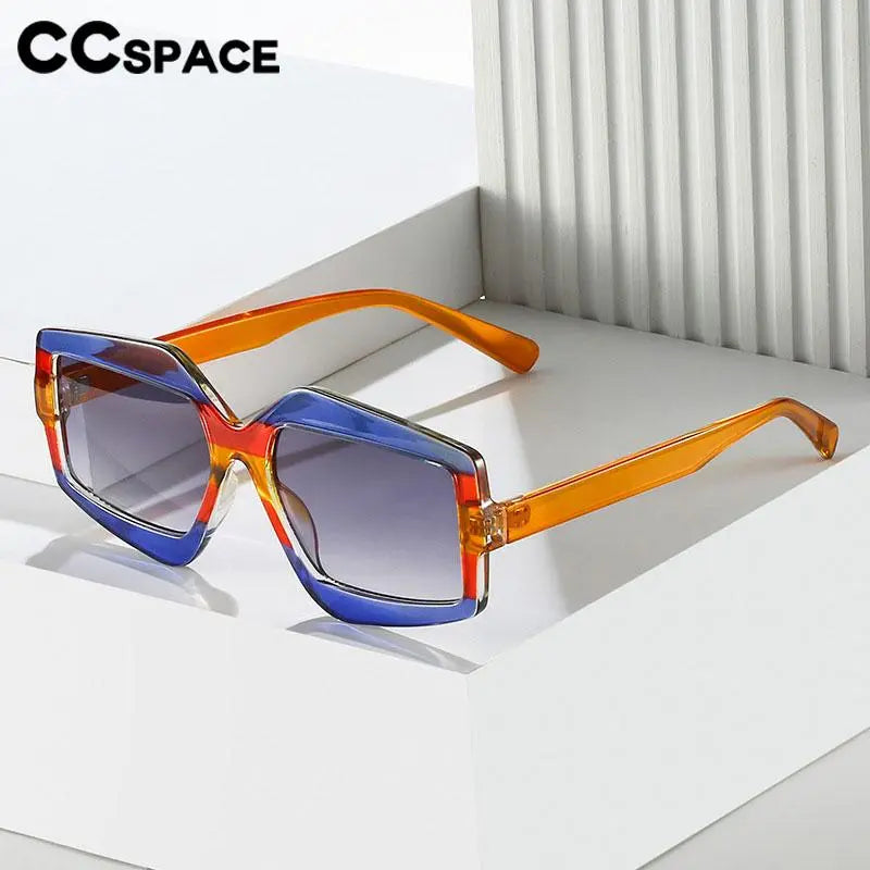 CCspace Unisex Full Rim Square Plastic Eyeglasses & Sunglasses 56825 - Stylish Reading Glasses for Men and Women, Perfect for Office, Driving, and Outdoor Activities