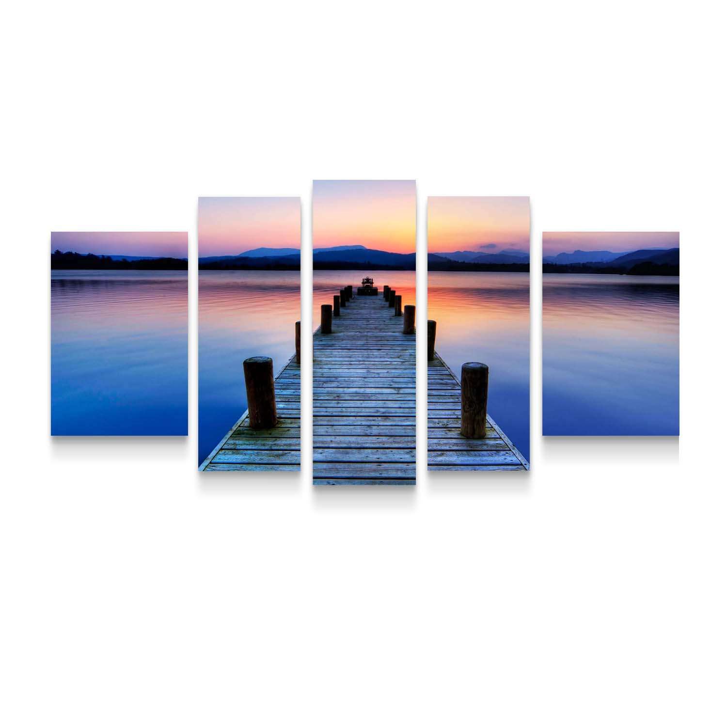 Purple Beach Canvas Wall Art Set - 36