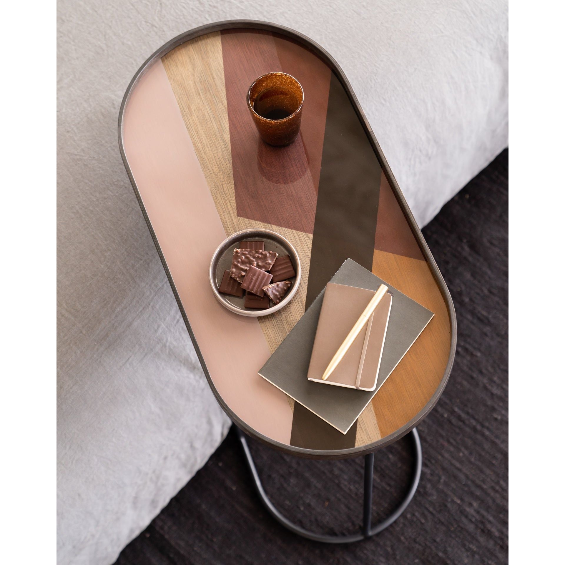 Black Angle Glass Tray - Elegant Serving Tray for Coffee, Tea, and Desserts - Perfect for Home Decor, Parties, and Gift Giving