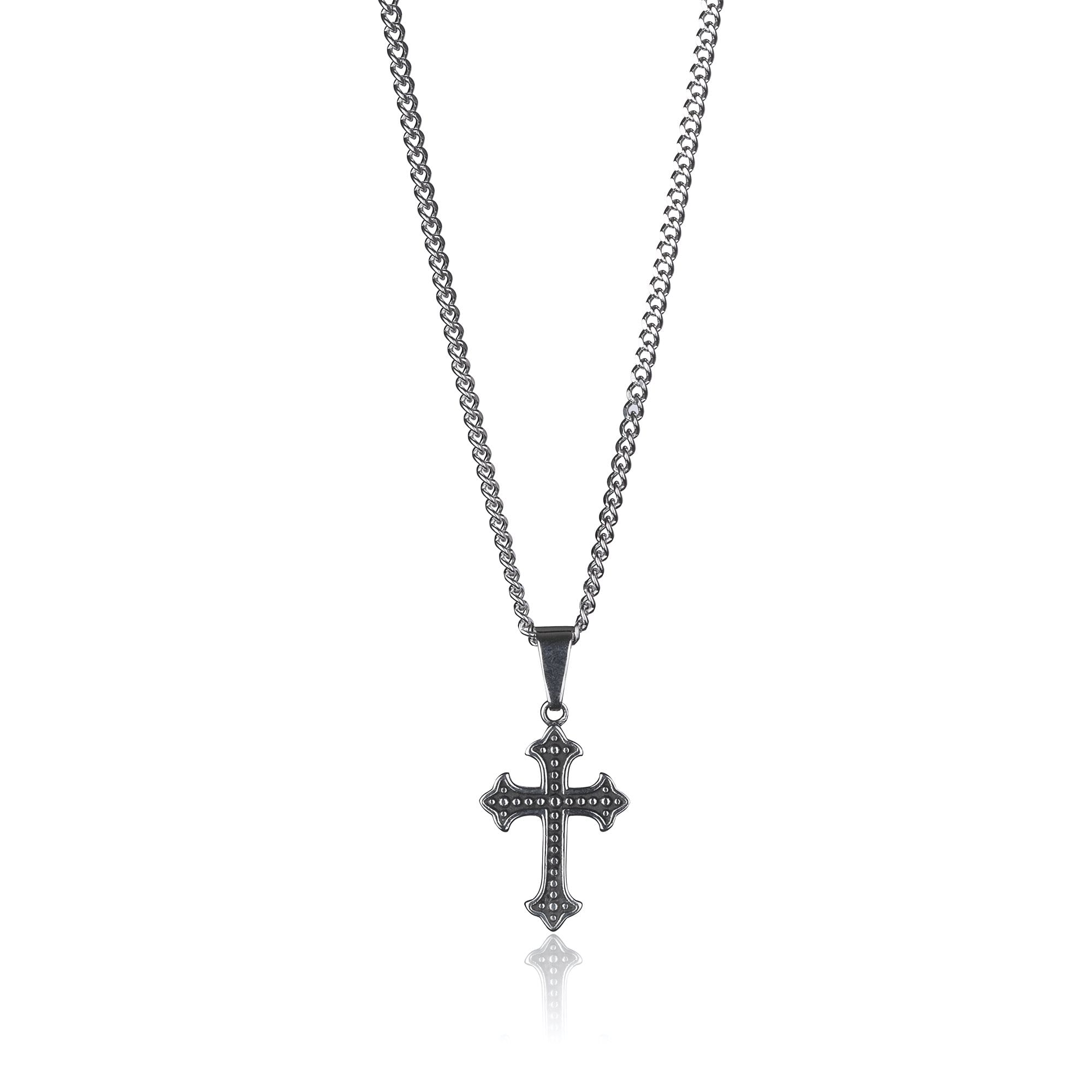 French Cross Pendant Necklace - Elegant Religious Jewelry for Women - Perfect for Church, Weddings & Everyday Wear
