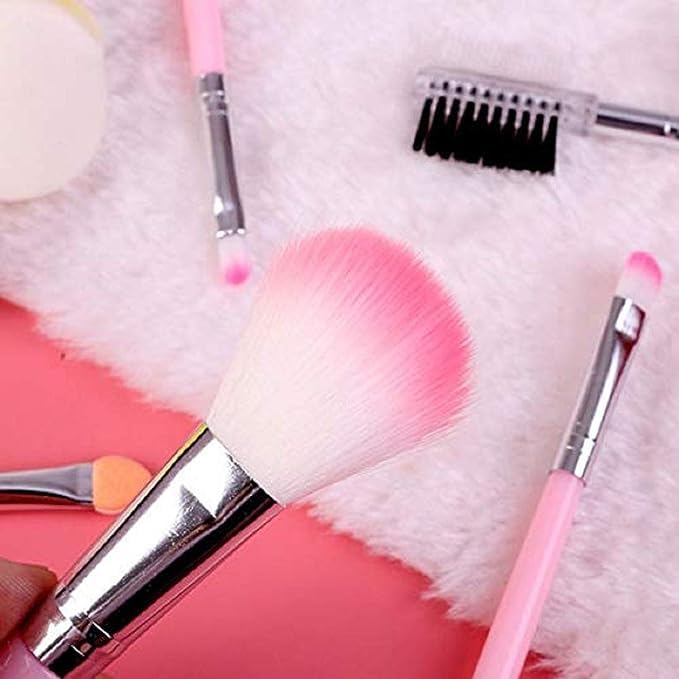 KAARM 5-Piece Professional Makeup Brush Set with Blender Puff - Soft Synthetic Bristles for Foundation, Concealer & Powder Application - Perfect for Travel, Home & Professional Makeup Kits