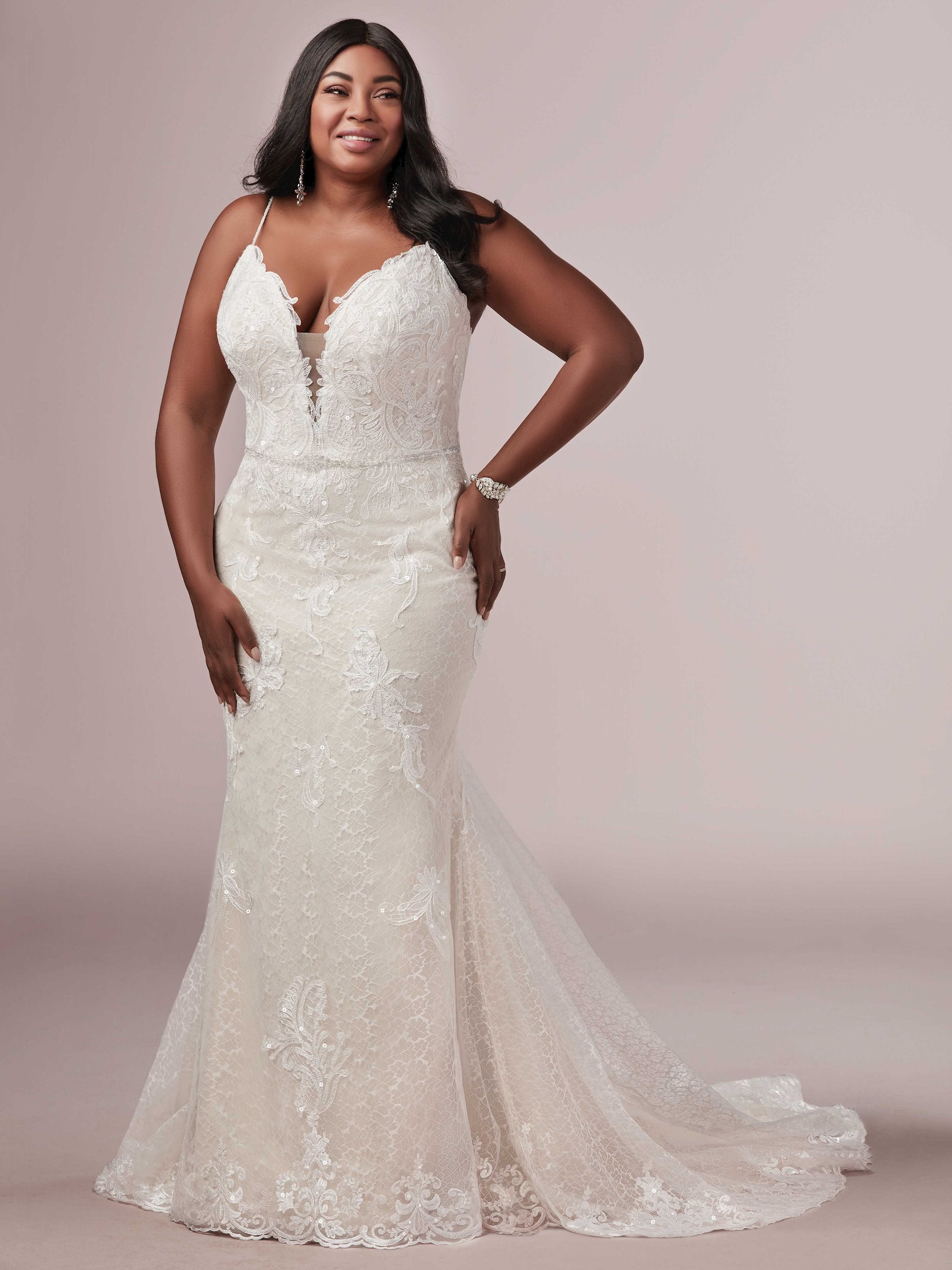 Rebecca Ingram Laurette Wedding Gown - Elegant A-Line Bridal Dress for Church Ceremony & Formal Events