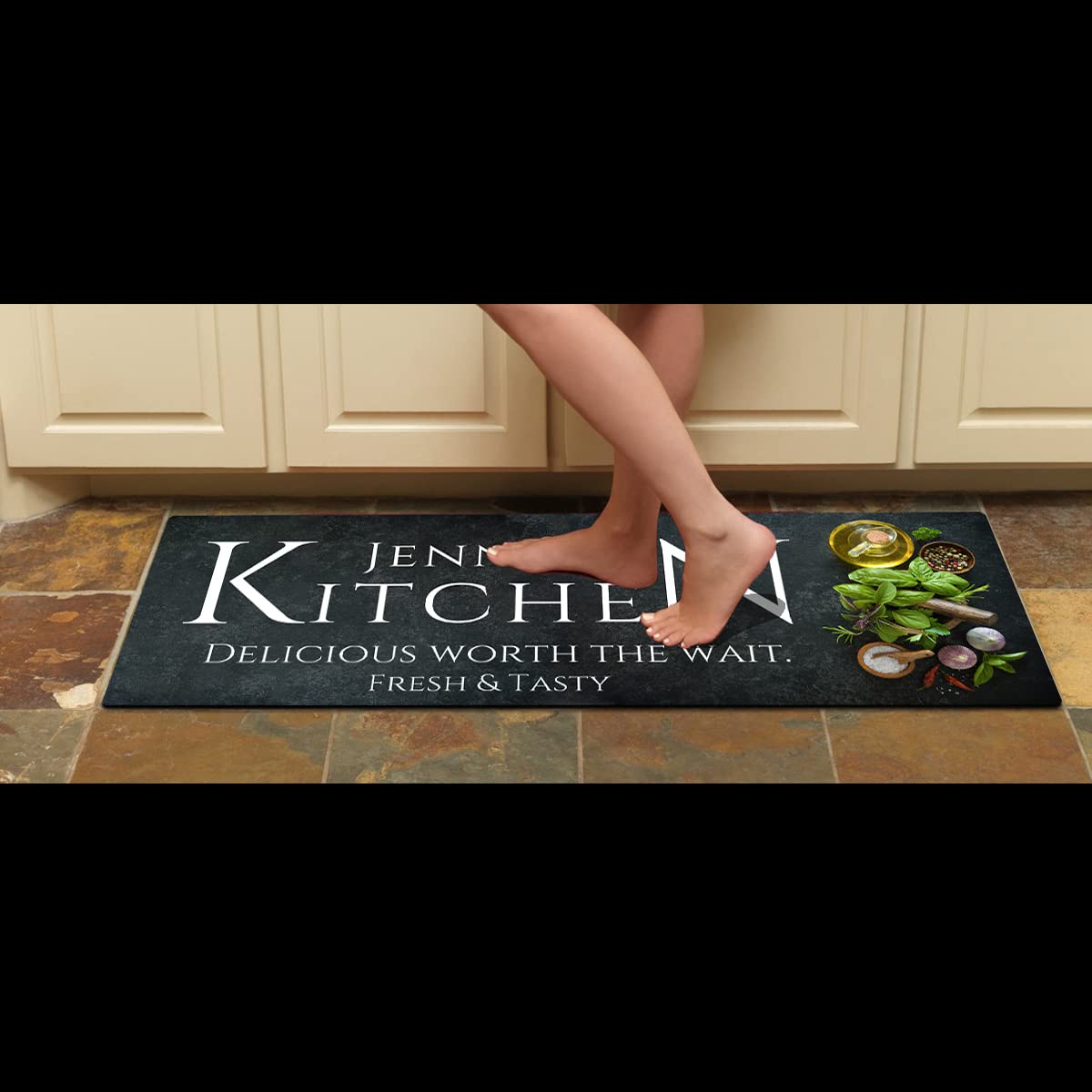 Custom Christmas Kitchen Mat 17x48 Inch - Non-Skid Washable Floor Mat for Cooking & Home Decor