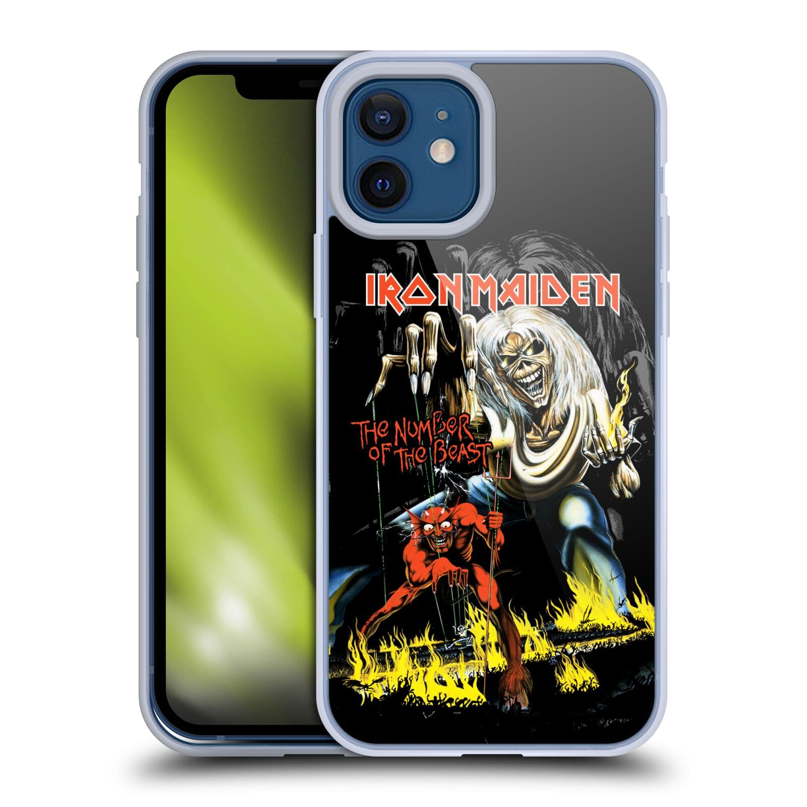 Official Iron Maiden NOTB Album Cover Soft Gel Case for Apple iPhone 12 & iPhone 12 Pro - Durable Protection & Stylish Design for Music Fans & Rock Enthusiasts