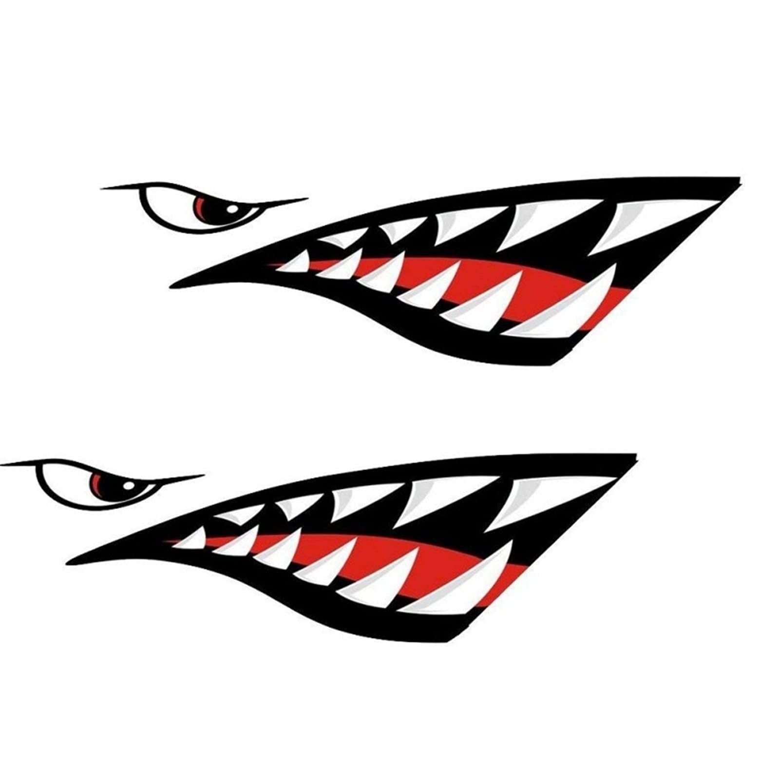 10Pcs Waterproof Kayak Stickers - Shark Teeth Decals for Boats & Trucks | Fishing Accessories