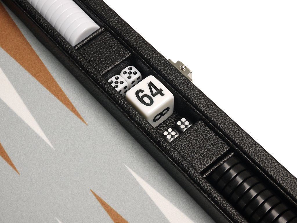 Premium 13-inch Backgammon Set - Portable Travel Size with Black Board & White/Rum Points - Perfect for Family Game Nights, Beach Trips and Casino-Themed Parties