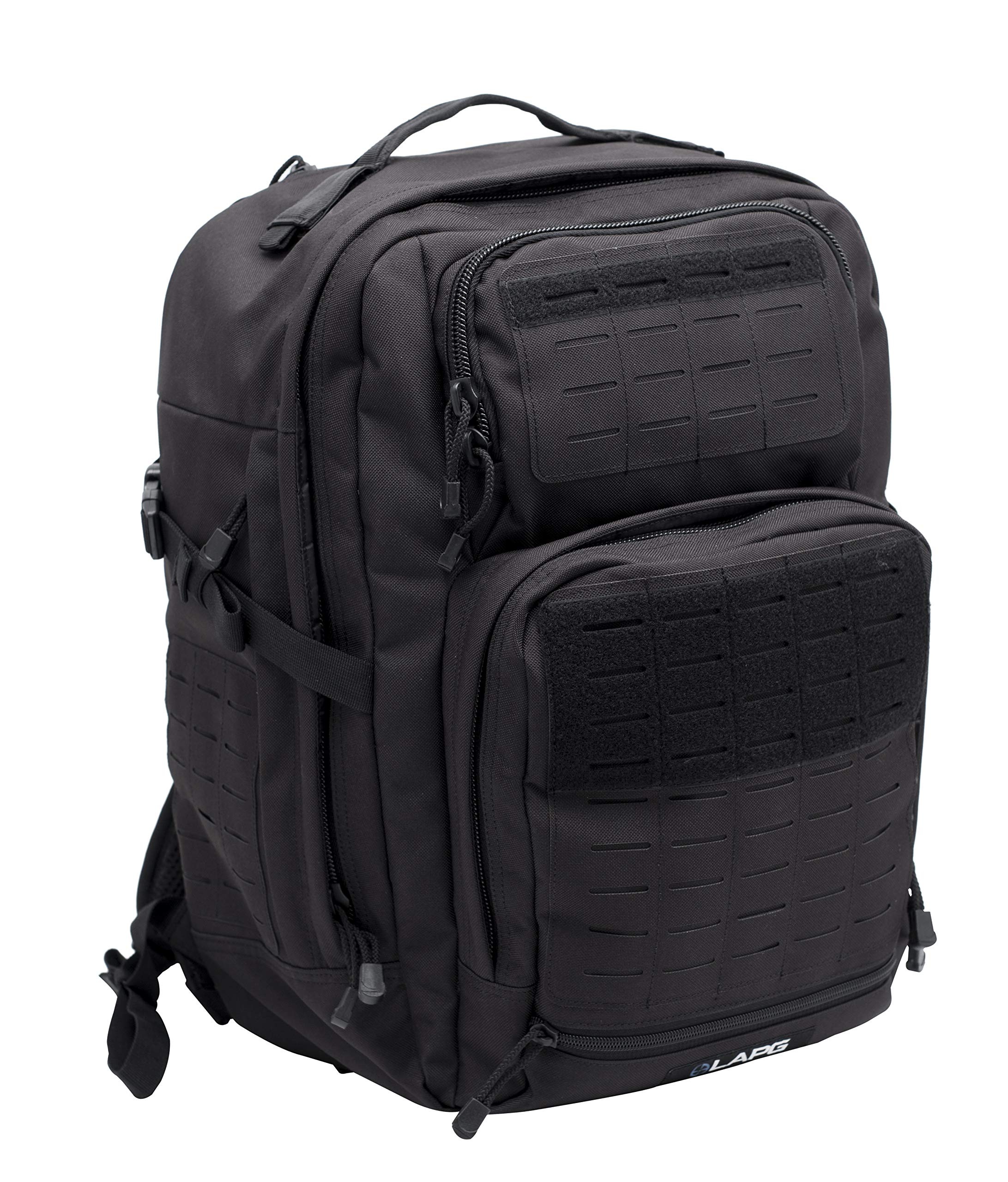 LA Police Gear Atlas 24-Hour Tactical Backpack for Men & Women - Large Durable Military Backpack for Hiking, Hunting, Camping & Emergency Survival - Perfect Bug Out Bag & EDC Backpack - Black