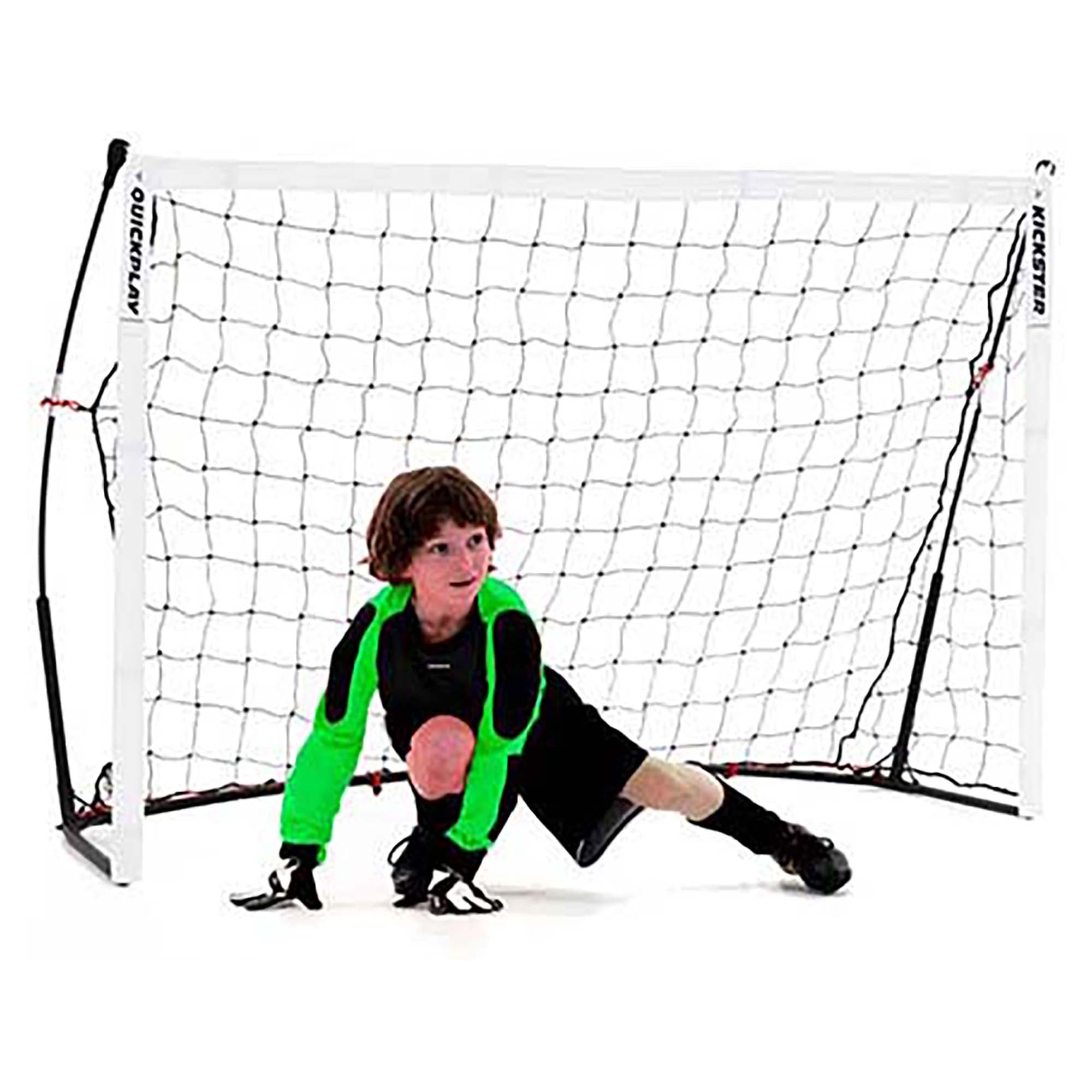 6ft x 4ft Quickplay Kickster Academy Soccer Goal - Portable Football Net for Backyard Training, Youth Practice & Outdoor Games - Perfect for Kids, Teens & Adults