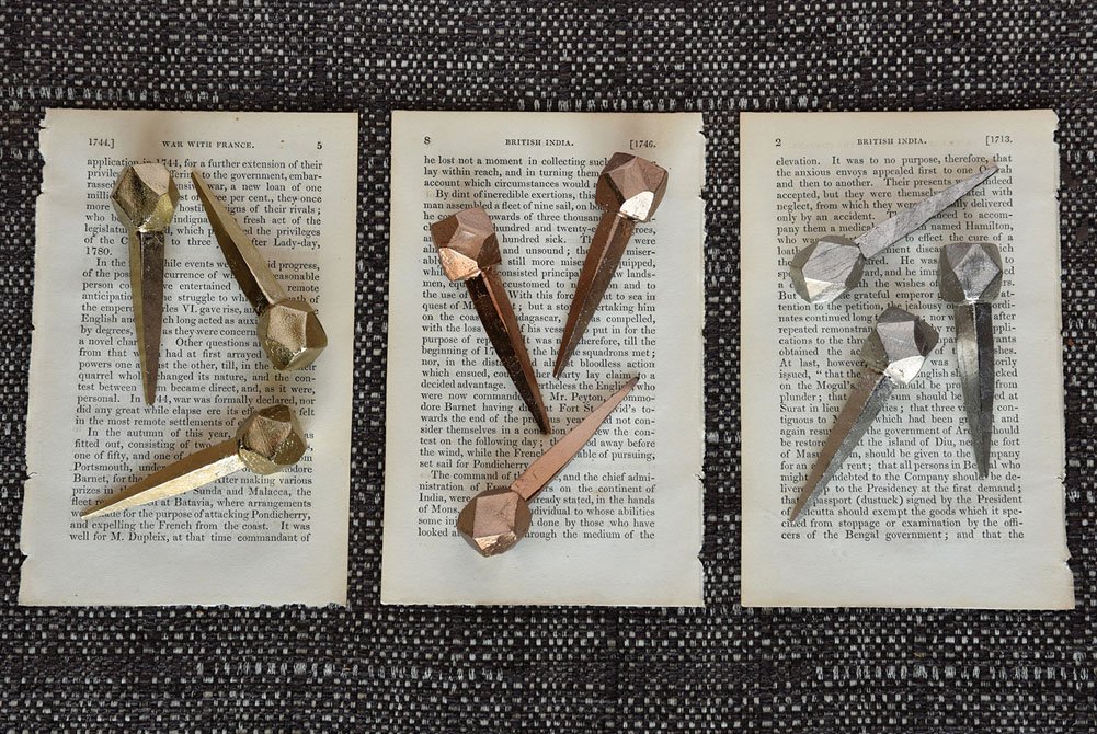 HomArt - Forged Iron Cubeoctahedron Nail Set in Copper - Durable & Stylish Nails for Home Decor, DIY Projects, and Woodworking