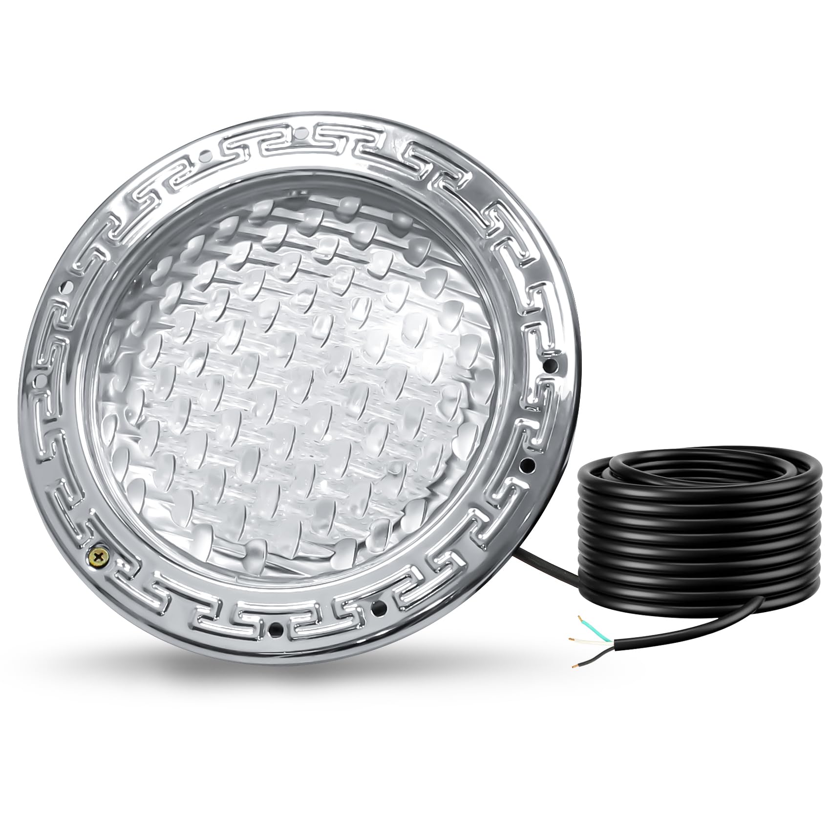 10 Inch LED Pool Light for Inground Pools - 120V White Underwater Light with 50ft Cord (35W) - Perfect for Wet Niche Installation & Night Swimming Safety
