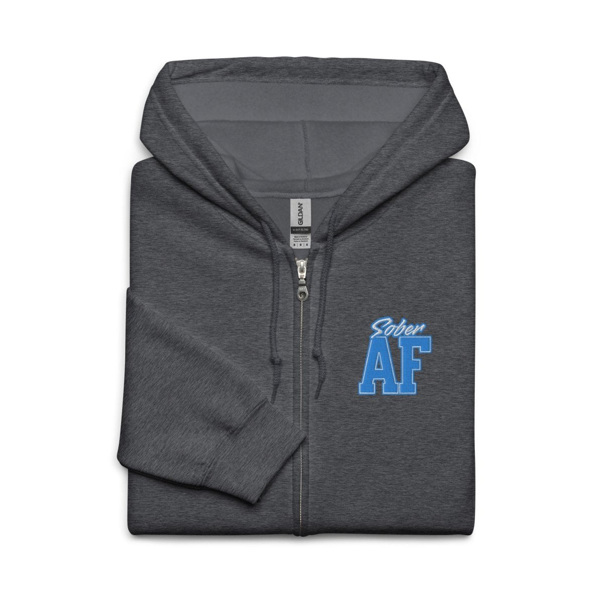Sober AF Unisex Heavy Blend Zip Hoodie - Comfortable & Stylish Pullover for Men & Women - Perfect for Casual Wear, Gym, and Outdoor Activities