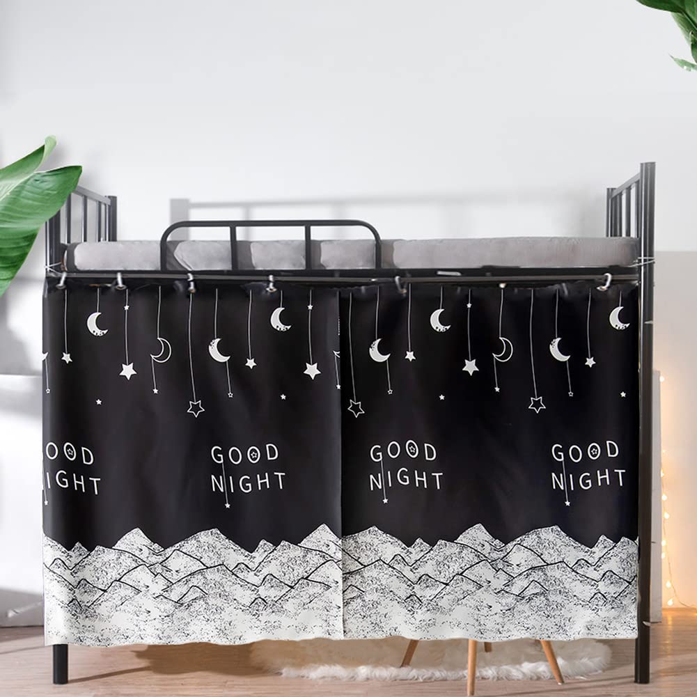 Blackout Bed Canopy for Dorm Bunk Beds - Single Sleeper Privacy Curtain with Dust Protection | Lightproof & Breathable Fabric | Perfect for College Dorm Rooms, Kids' Bunk Beds & Small Space Privacy Solutions