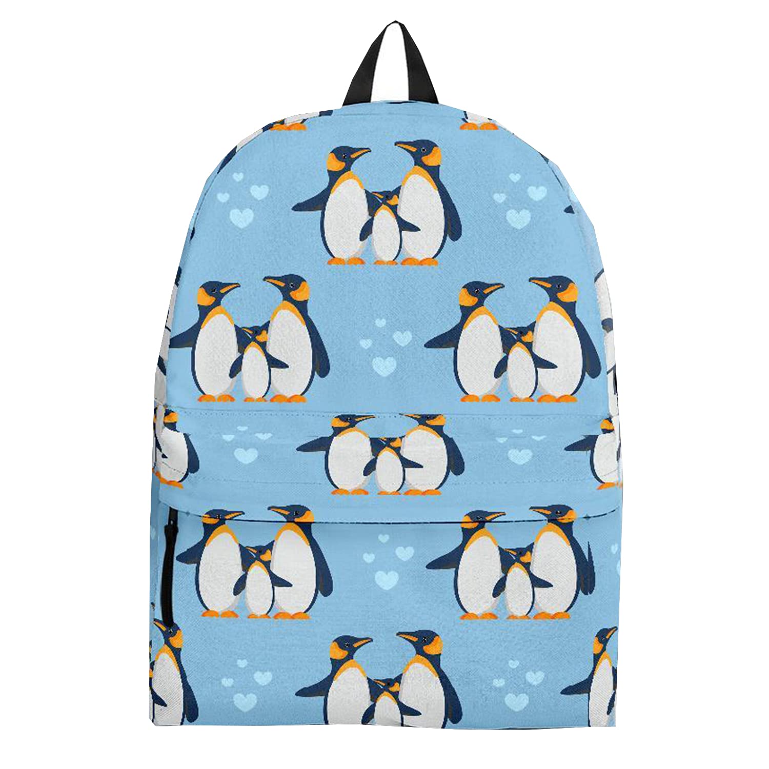 Penguin Lovers Backpack for Women & Teen Girls - Stylish Bookbag for Middle School, Travel, Work & Commuting | Cute Penguin Design Backpack Series 34 | Perfect for School, Office & Daily Use