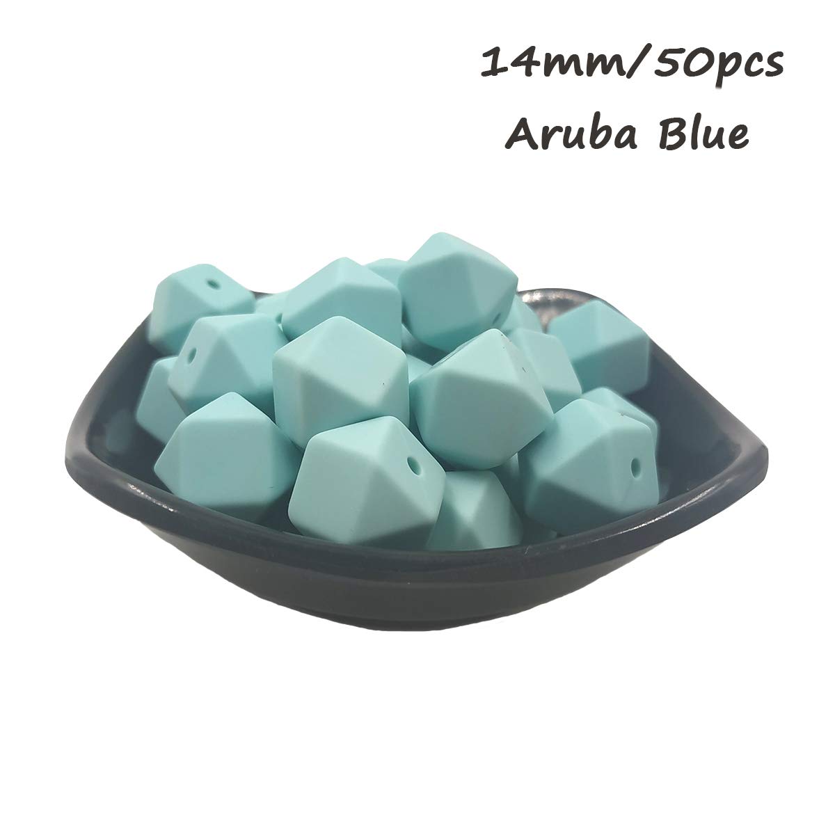 14mm Hexagonal Silicone Beads for DIY Jewelry & Keychains - 50pcs Bulk Craft Beads for Women