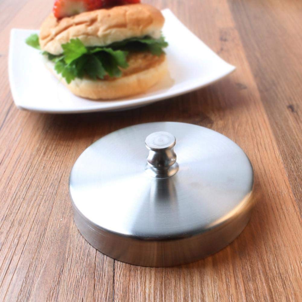 1pc Stainless Steel Ham Press Mold - Heavy Duty Burger Patty Maker for Hamburgers, Cutlets & Stuffed Patties | Kitchen Gadget for Grilling, BBQ & Home Cooking (Silver, One Size)