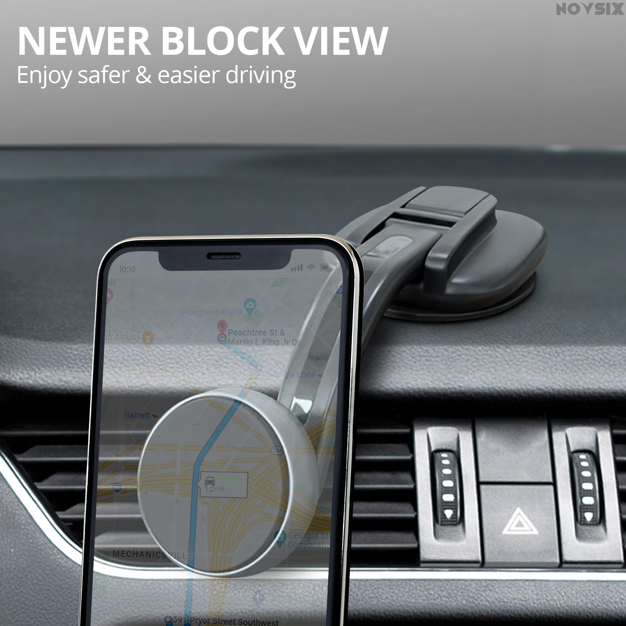 Best Magnetic Phone Holder for Car - Universal Dashboard & Vent Mount for iPhone 13/15 Pro Max - Strong Car Phone Mount for Safe Driving | Perfect for Commuting, Road Trips & GPS Navigation
