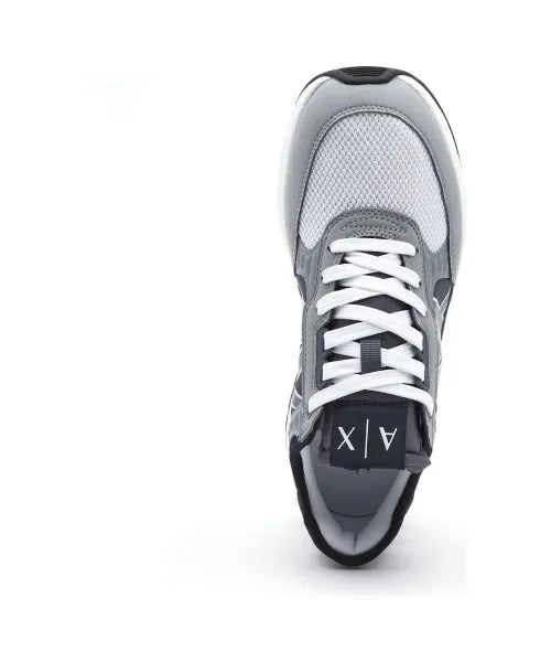 Armani Exchange Grey Sneakers for Men - Comfortable Casual Running Shoes for Walking, Gym & Everyday Wear