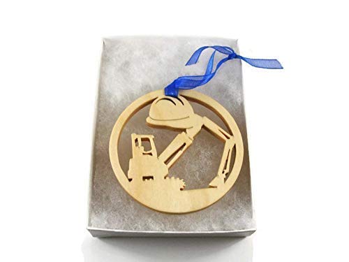 Heavy Equipment Crane Operator Christmas Ornament - Metal Trucker Gift for Construction Workers - Perfect for Holiday Tree Decor & Job Site Themed Parties