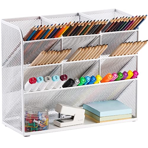 White Mesh Pen Holder