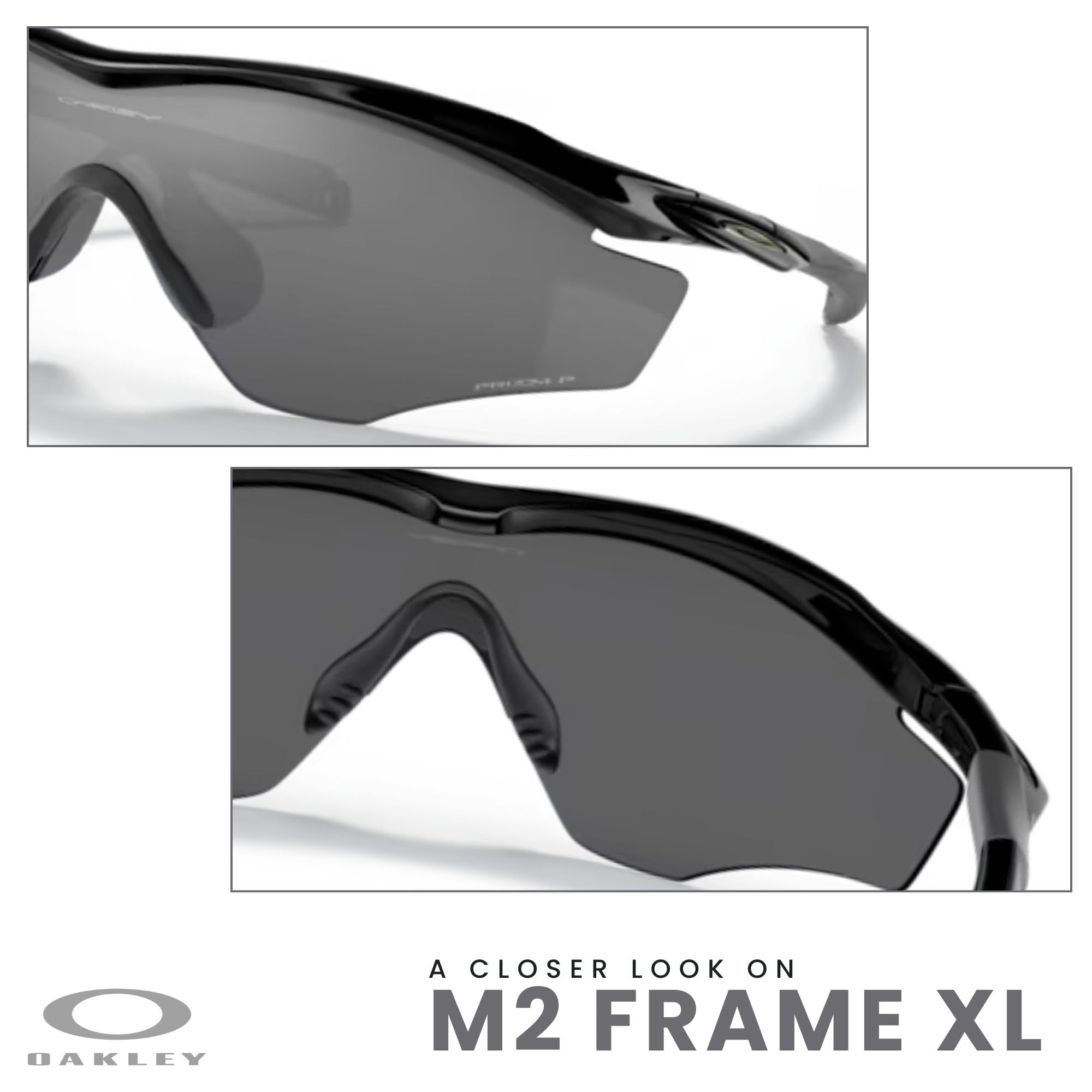 Oakley M2 Frame XL OO9343 Shield Sunglasses for Men - Polarized Sports & Driving Glasses + Free Leash & iWear Care Kit | UV Protection, Comfort Fit for Running, Cycling, Outdoor Activities