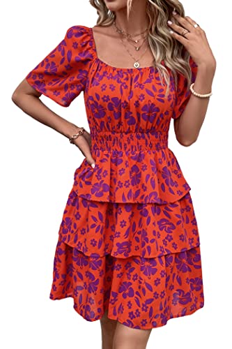 Orange Purple Floral
