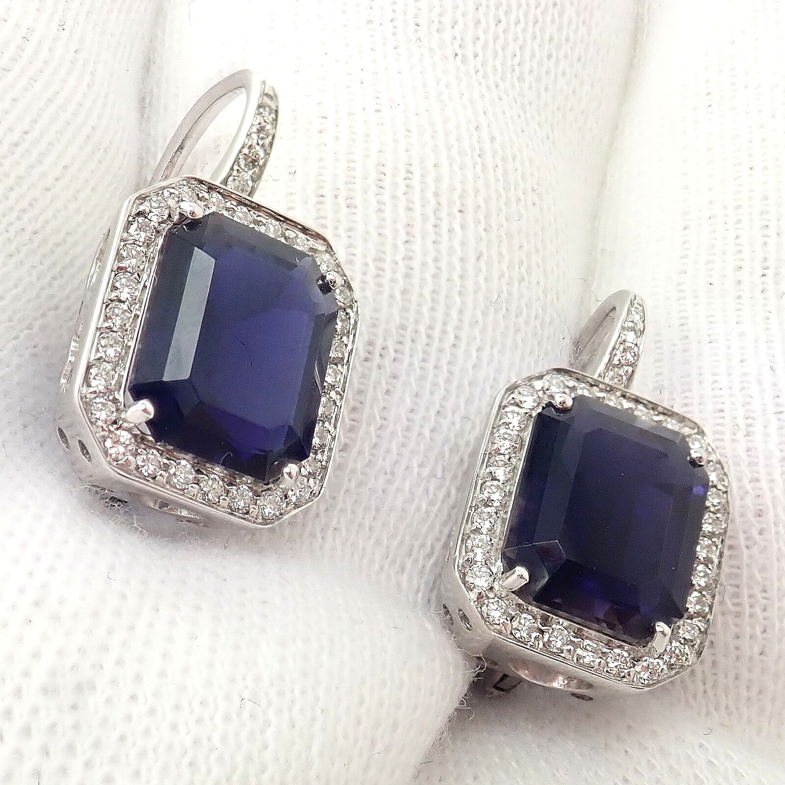 Authentic Pasquale Bruni 18k White Gold Iolite Diamond Earrings for Women | Luxury Italian Jewelry | Perfect for Weddings, Anniversaries & Special Occasions