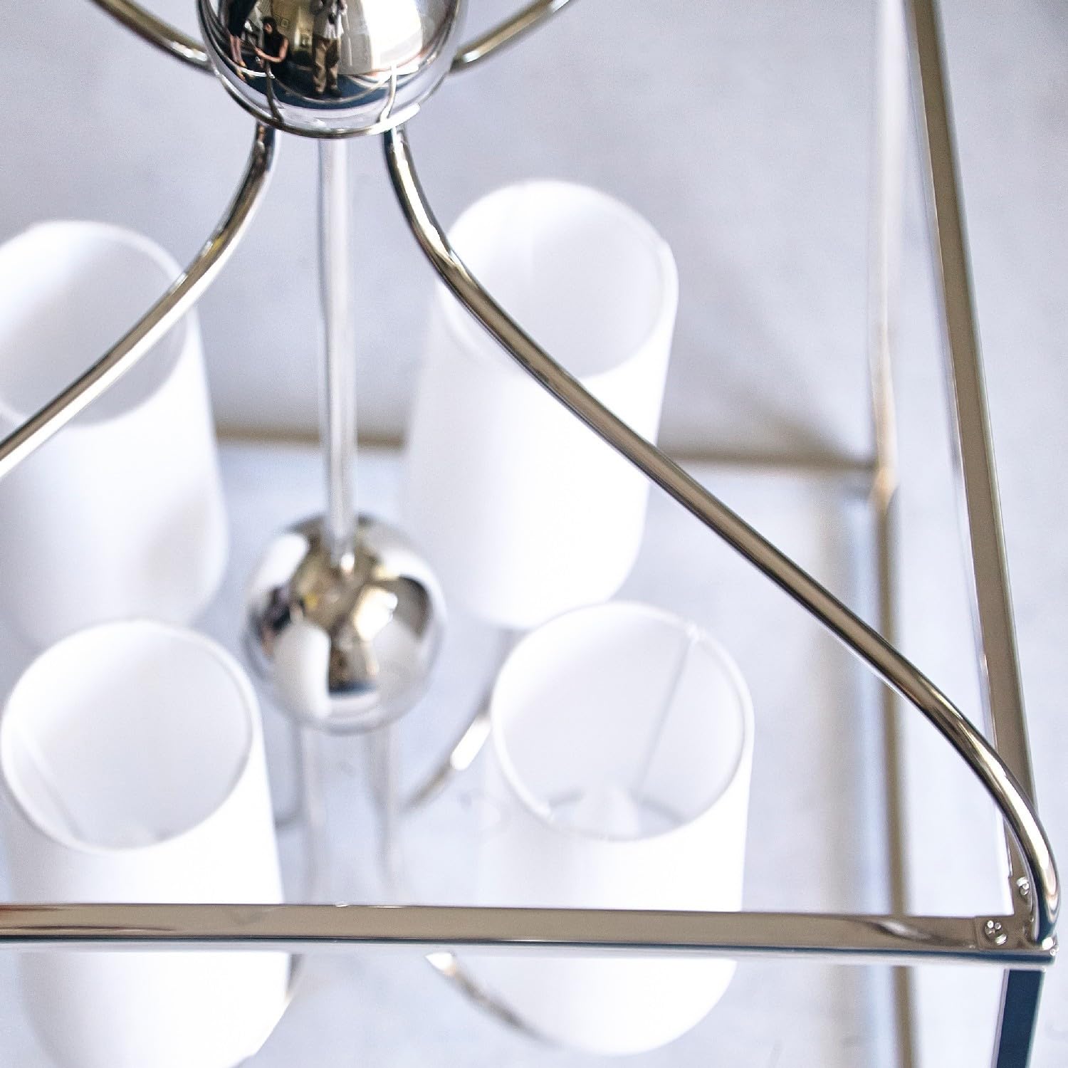 Libby Langdon for Crystorama Sylvan 4-Light Polished Nickel Chandelier - Modern Crystal Ceiling Light Fixture for Dining Room, Living Room & Bedroom Decor