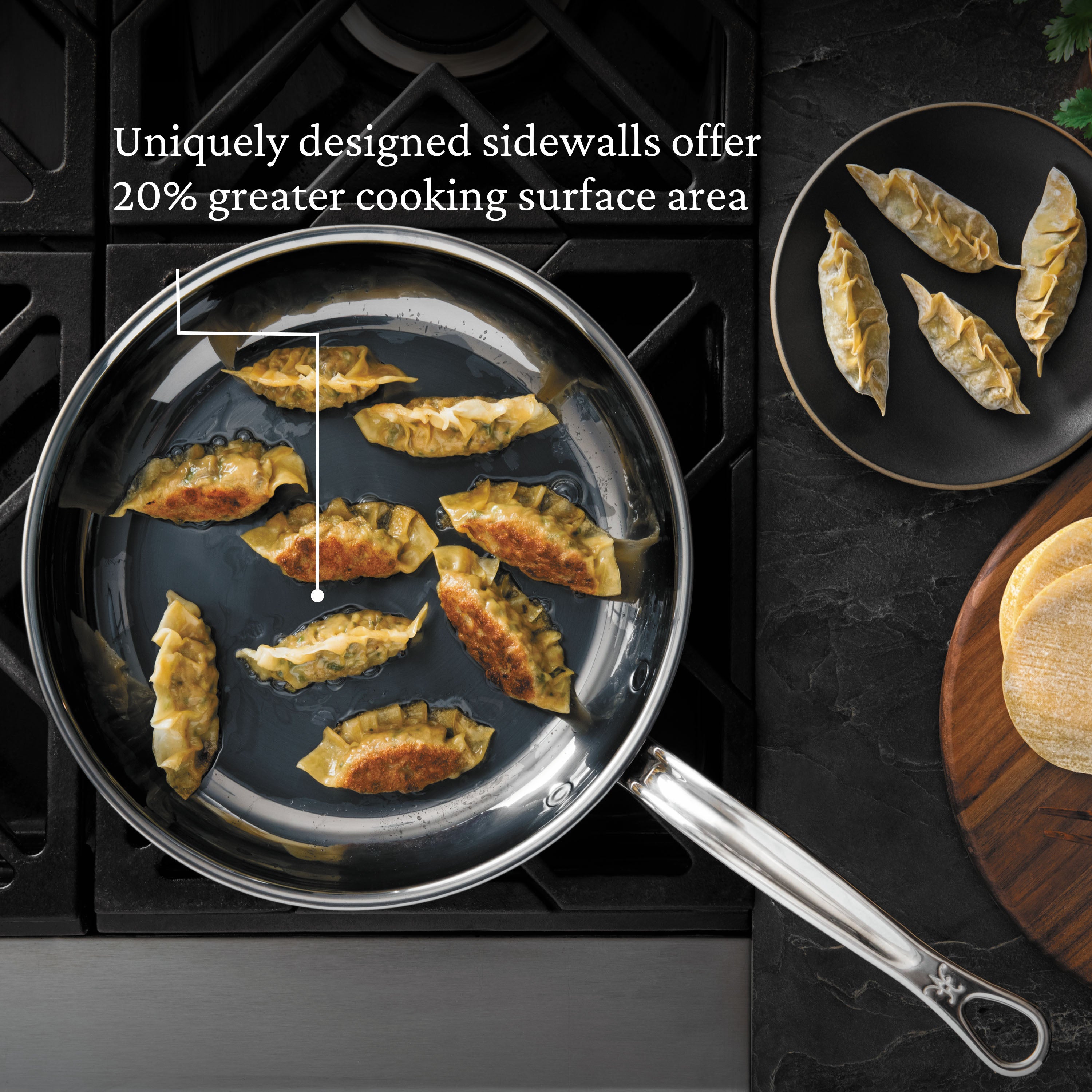 Hestan Nanobond Nonstick Open Skillet - 12 Inch Premium Cookware for Induction, Gas & Electric Stoves - Perfect for Searing, Frying & Sauteing in Professional & Home Kitchens