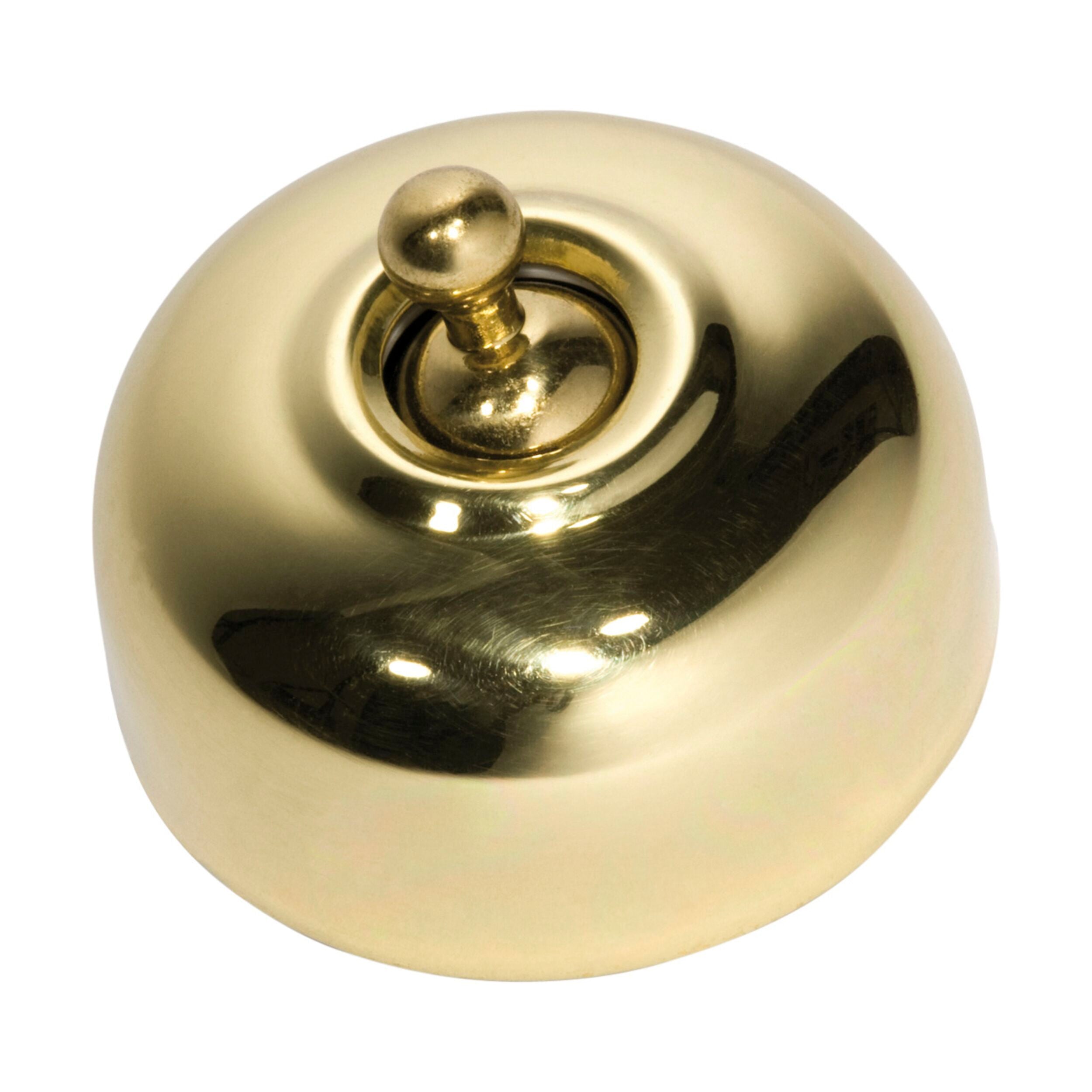 5474 Switch Traditional Polished Brass D50xP40mm - Vintage Style Electrical Switch for Home Decor | Perfect for Living Room, Bedroom & Office Lighting Control