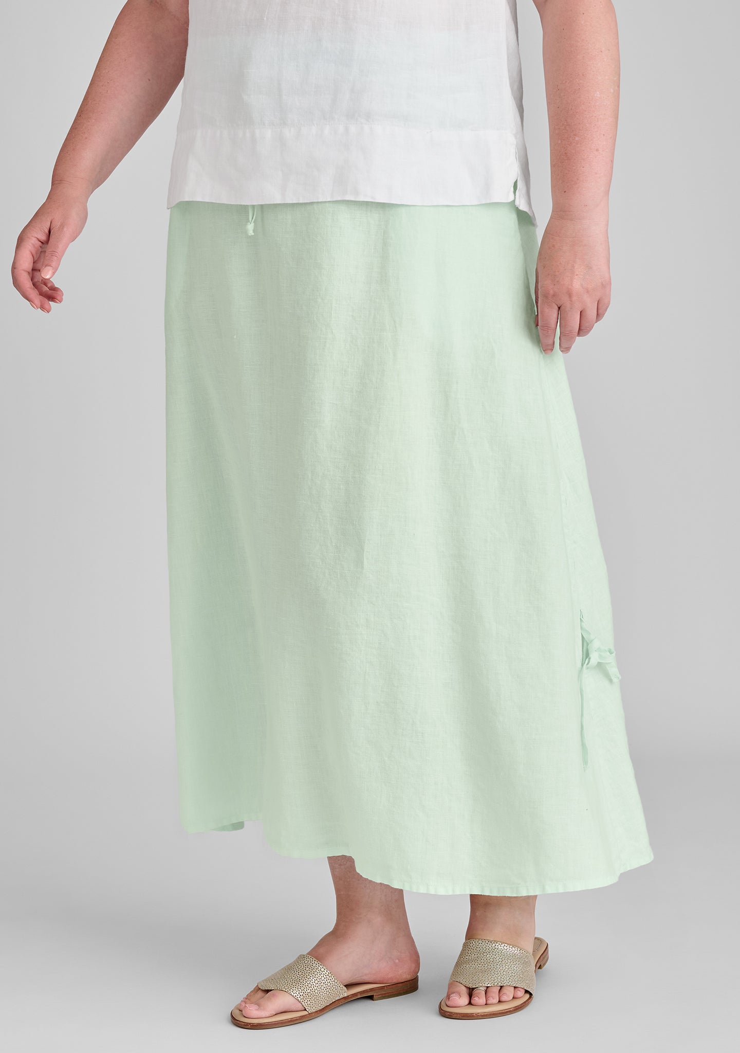 Elegant Cinched Waist Linen Maxi Skirt for Women | Flowy Summer Beach Dress | Perfect for Vacations, Weddings & Boho Outfits