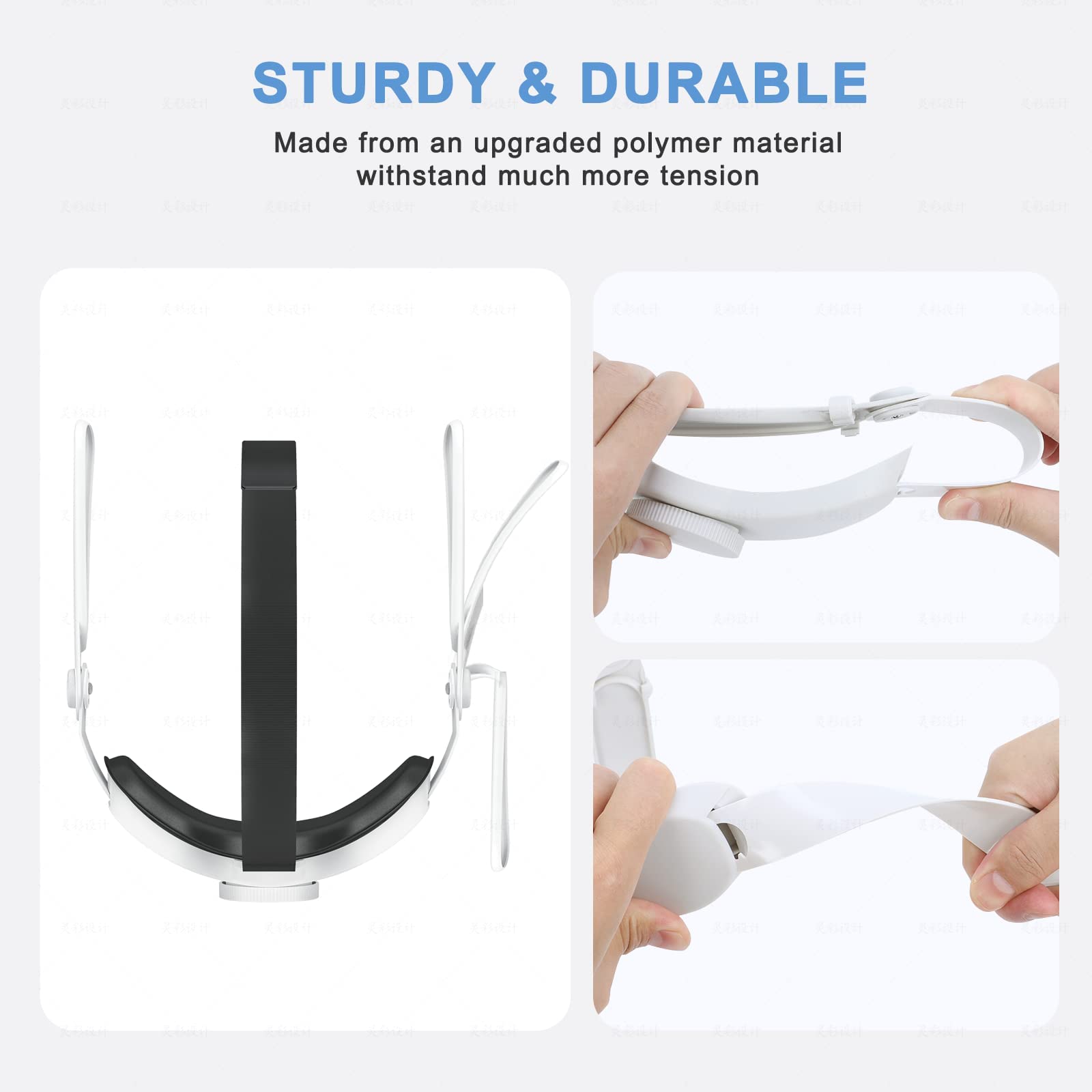 SUPERUS Comfortable Head Strap & Anti-Sweat Silicone Face Cover for Oculus Quest 2/Meta Quest 2 VR Headset Accessories - Enhanced Padding for Long Gaming Sessions, Workouts & Virtual Reality Experiences (Black)