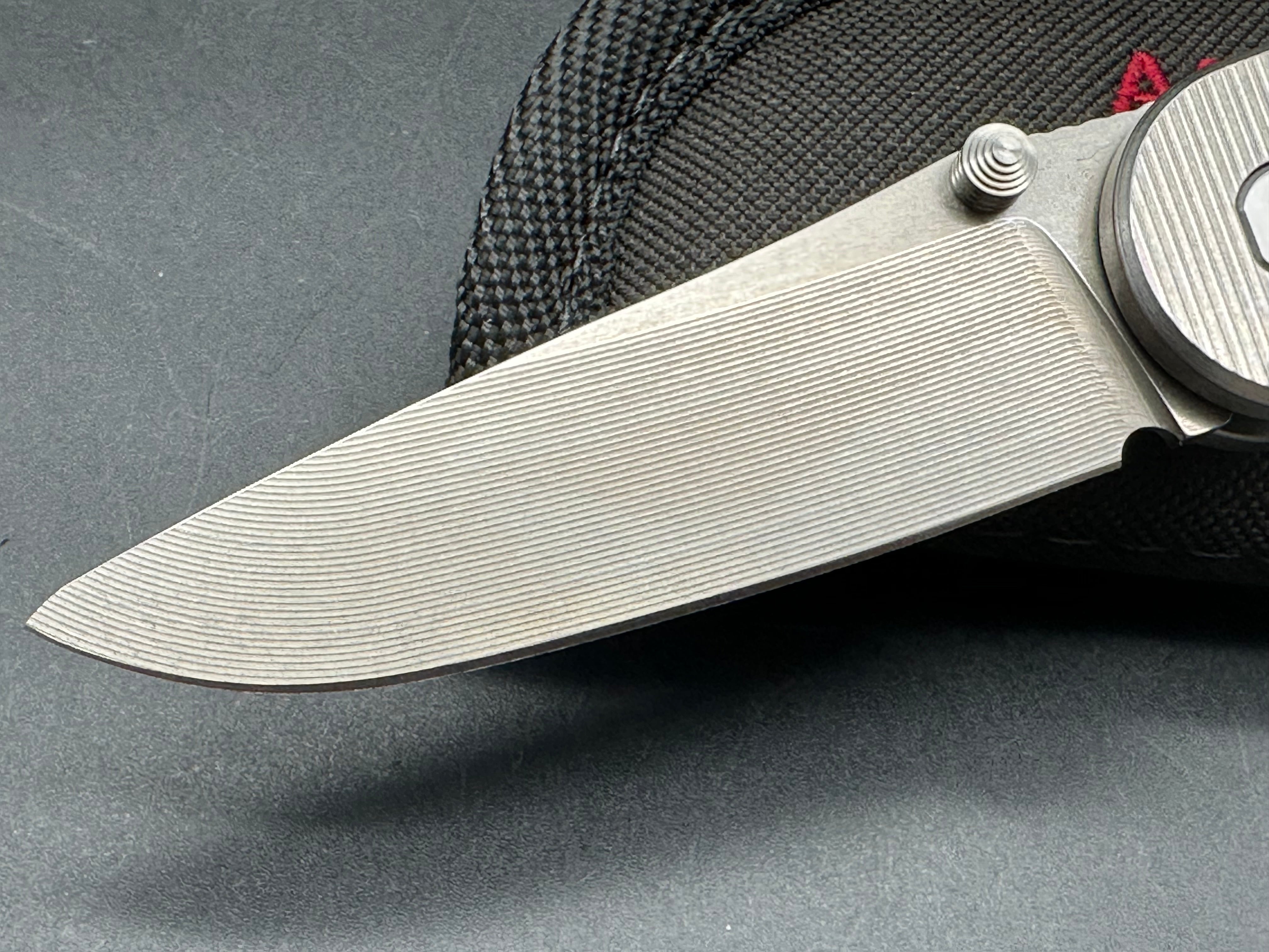 American Blade Works ABW MODEL 1 Titanium Button Lock Folding Knife with MagnaCut Steel - EDC, Outdoor, Camping & Survival Gear