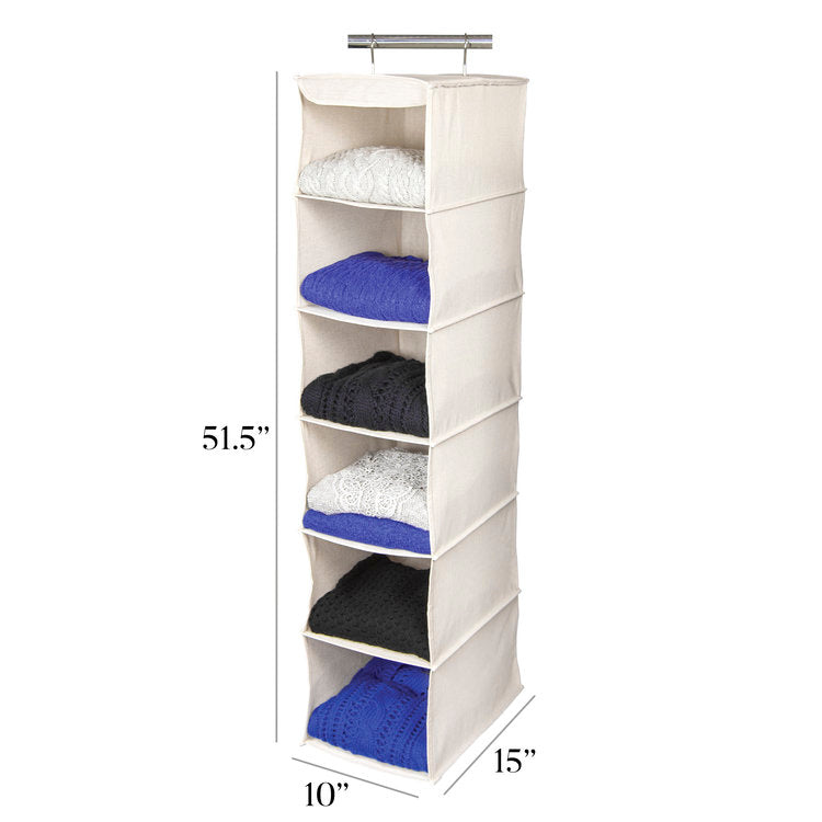RICHARDS HOMEWARES 6-Shelf Sweater Organizer - Space-Saving Closet Storage for Sweaters, Knits & Folded Clothes - Perfect for Bedroom, Closet & Wardrobe Organization