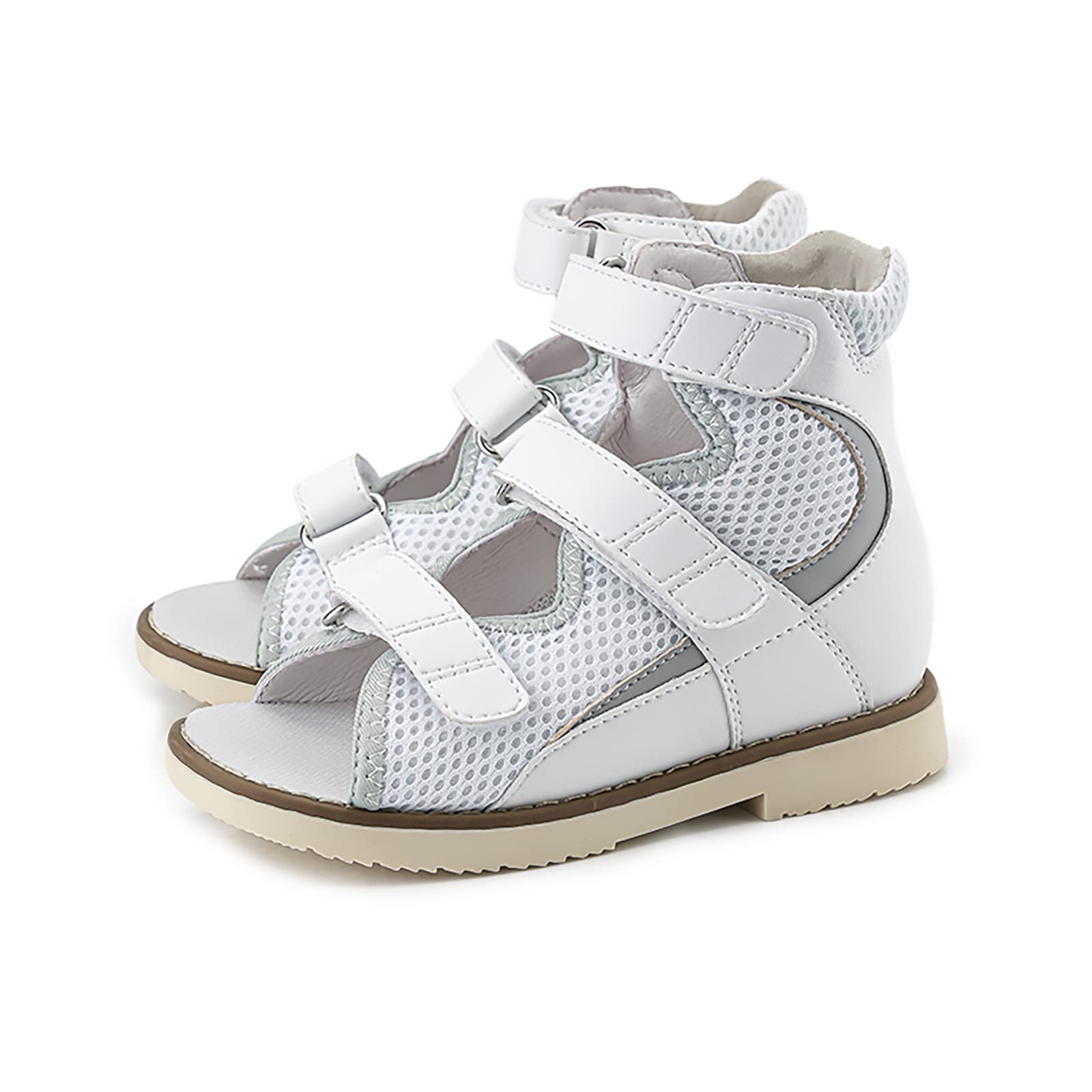 **Orthopedic Shoes for Toddlers & Kids - Corrective High Top White Sandals with Arch & Ankle Support - Comfortable Summer Footwear for Walking & Play**