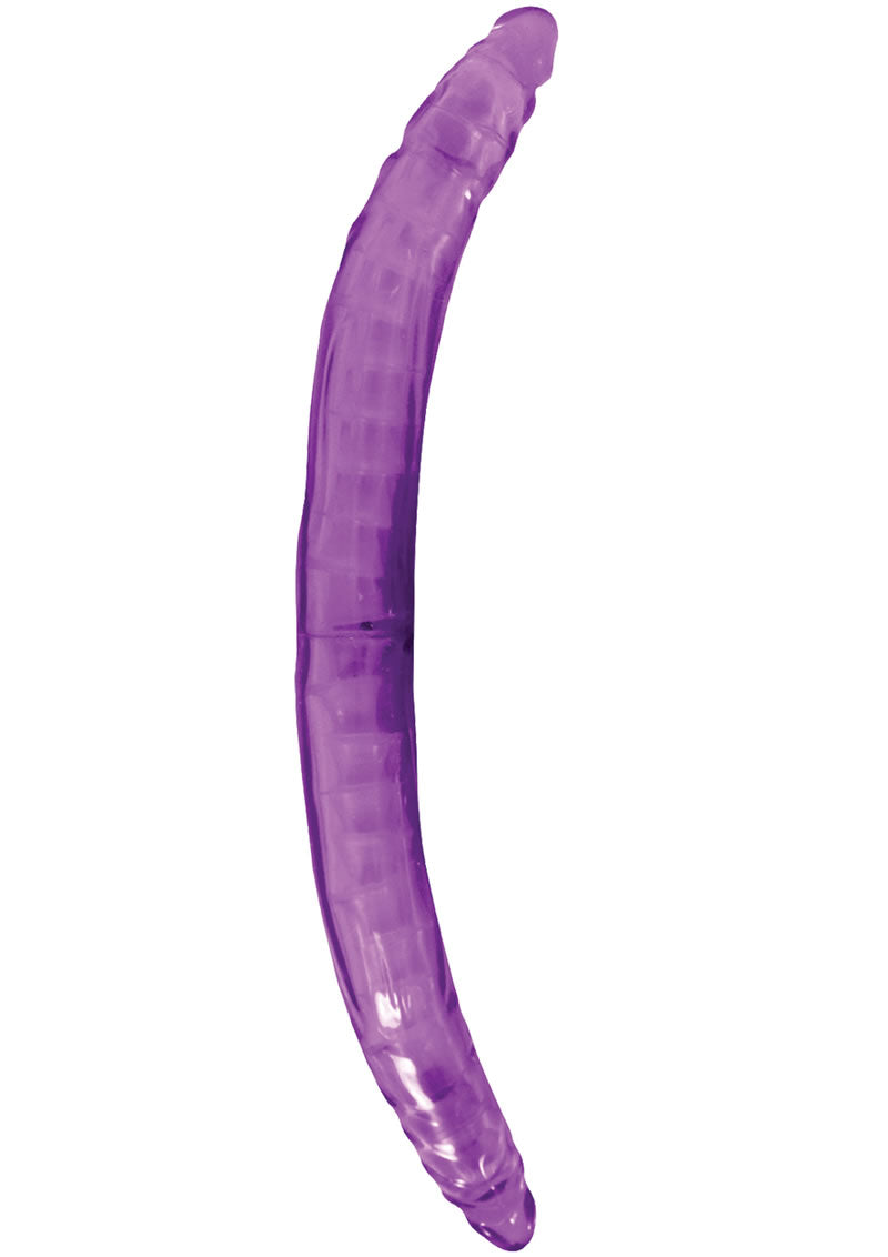 Flexible Double-Ended Vibrating Dildo with Wired Remote Control - Lavender Purple for Couples Play & Solo Pleasure