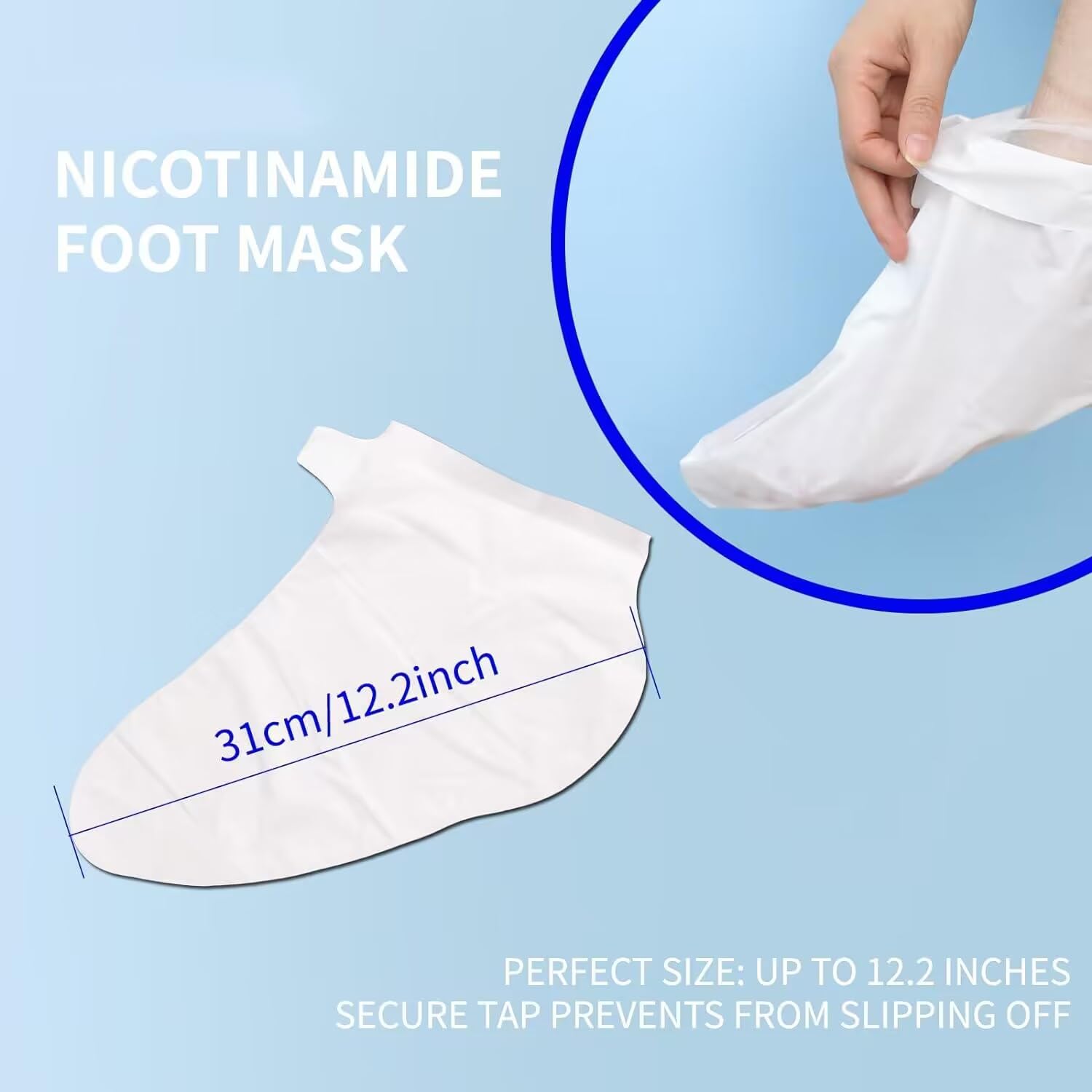 ROUSE Moisturizing Foot Mask Socks - 6 Pack Hydrating Spa Treatment for Dry & Cracked Feet - Nicotinamide, Shea Butter & Goat Milk - Softening Care for Women & Men - Perfect for Home Pedicure & Relaxation